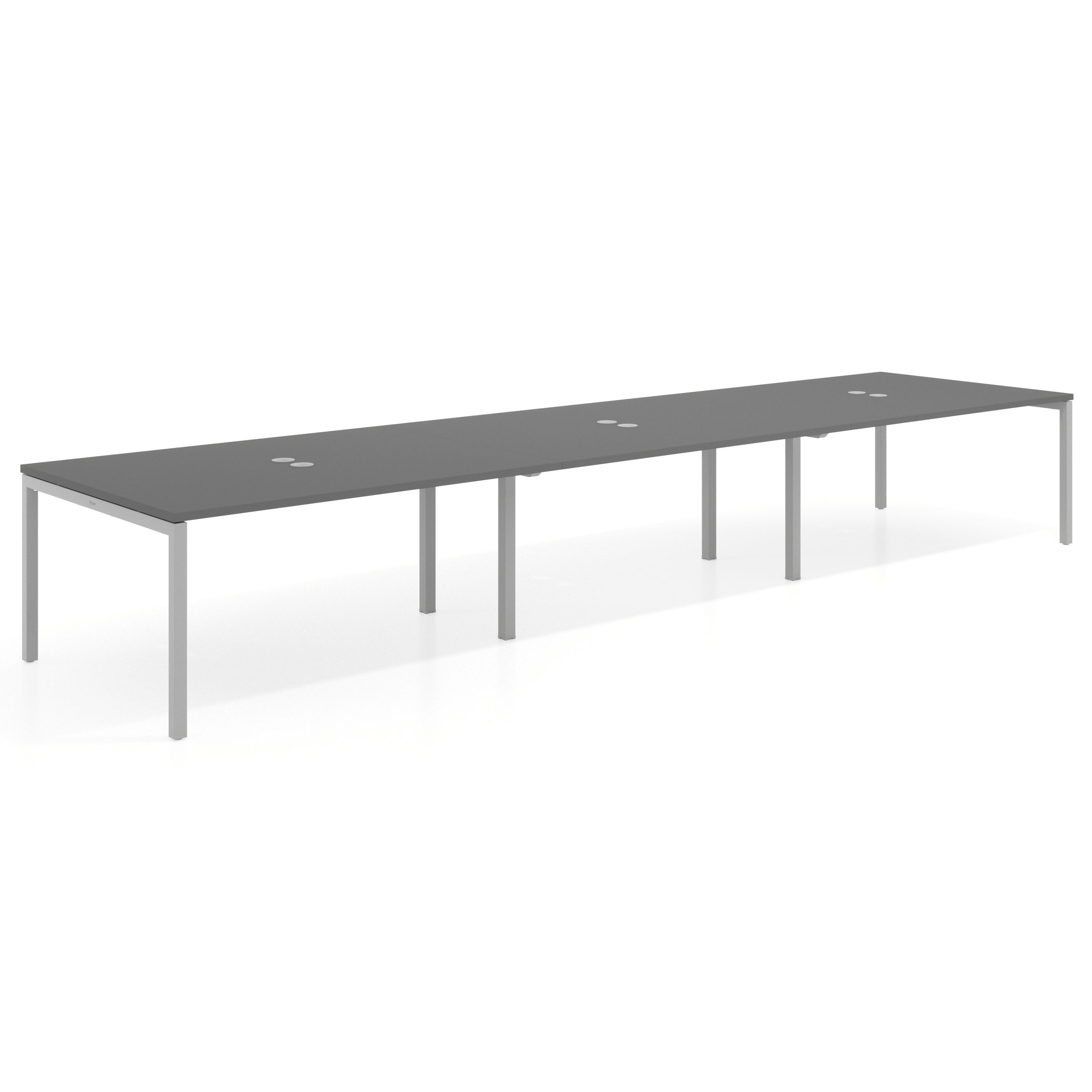mesa multipuesto 360x126 gris tormenta kube mesa coworking triple fondo 126cm recto 1