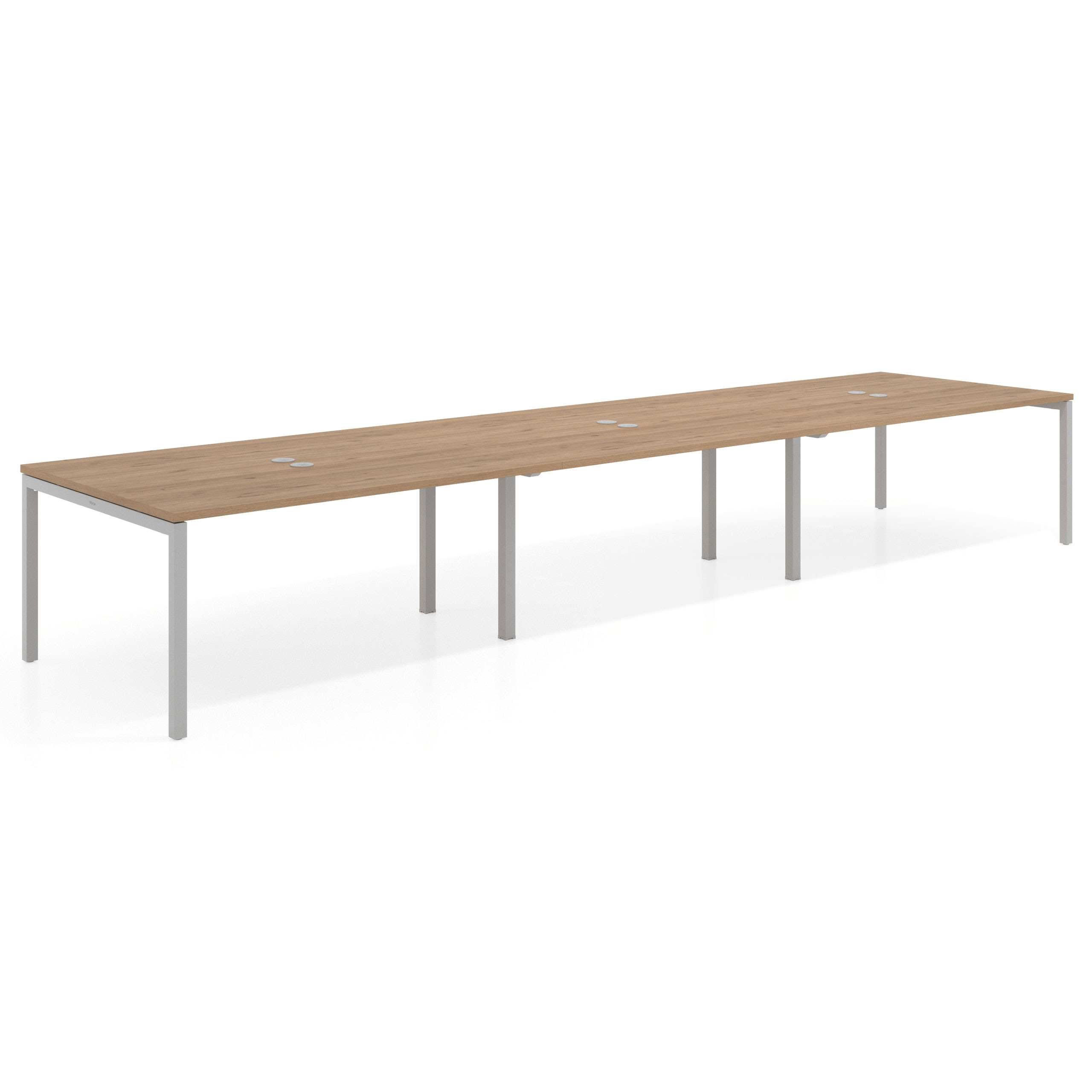 mesa multipuesto 360x126 naturale kube mesa coworking triple fondo 126cm recto 1