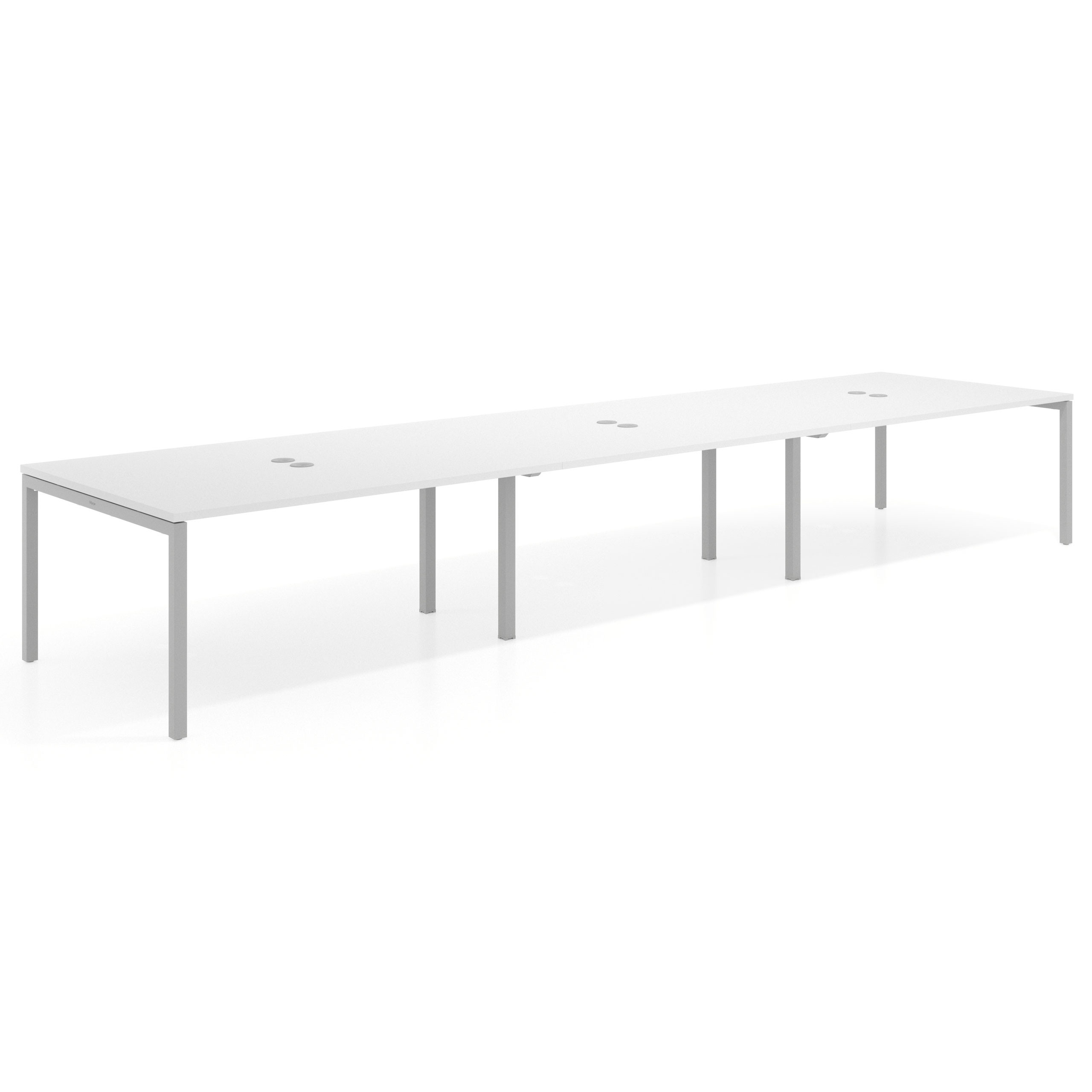 mesa multipuesto 360x126 blanco mate kube mesa coworking triple fondo 126cm recto 1