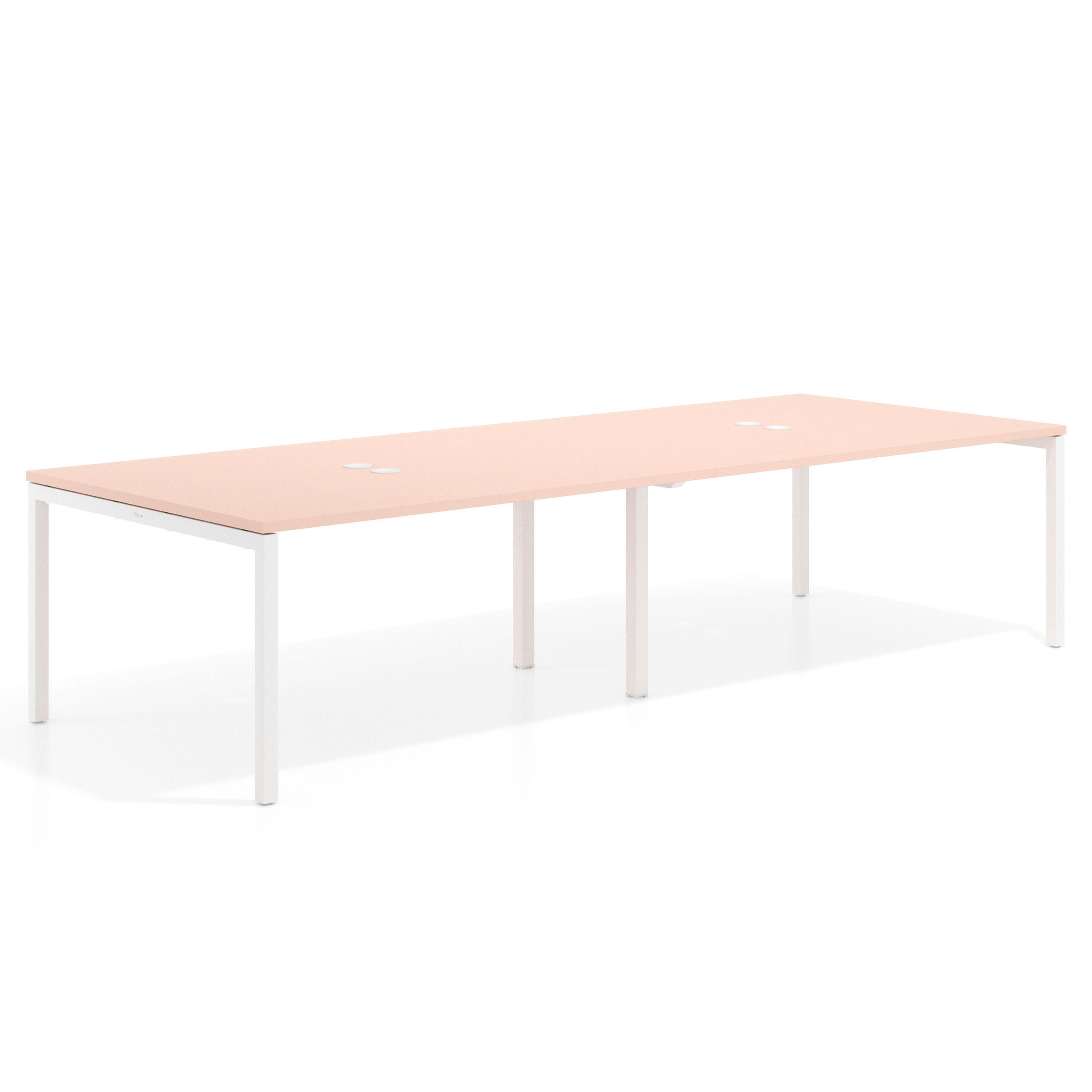 mesa multipuesto 240x126 rosa nube kube mesa coworking doble fondo 126cm recto 1
