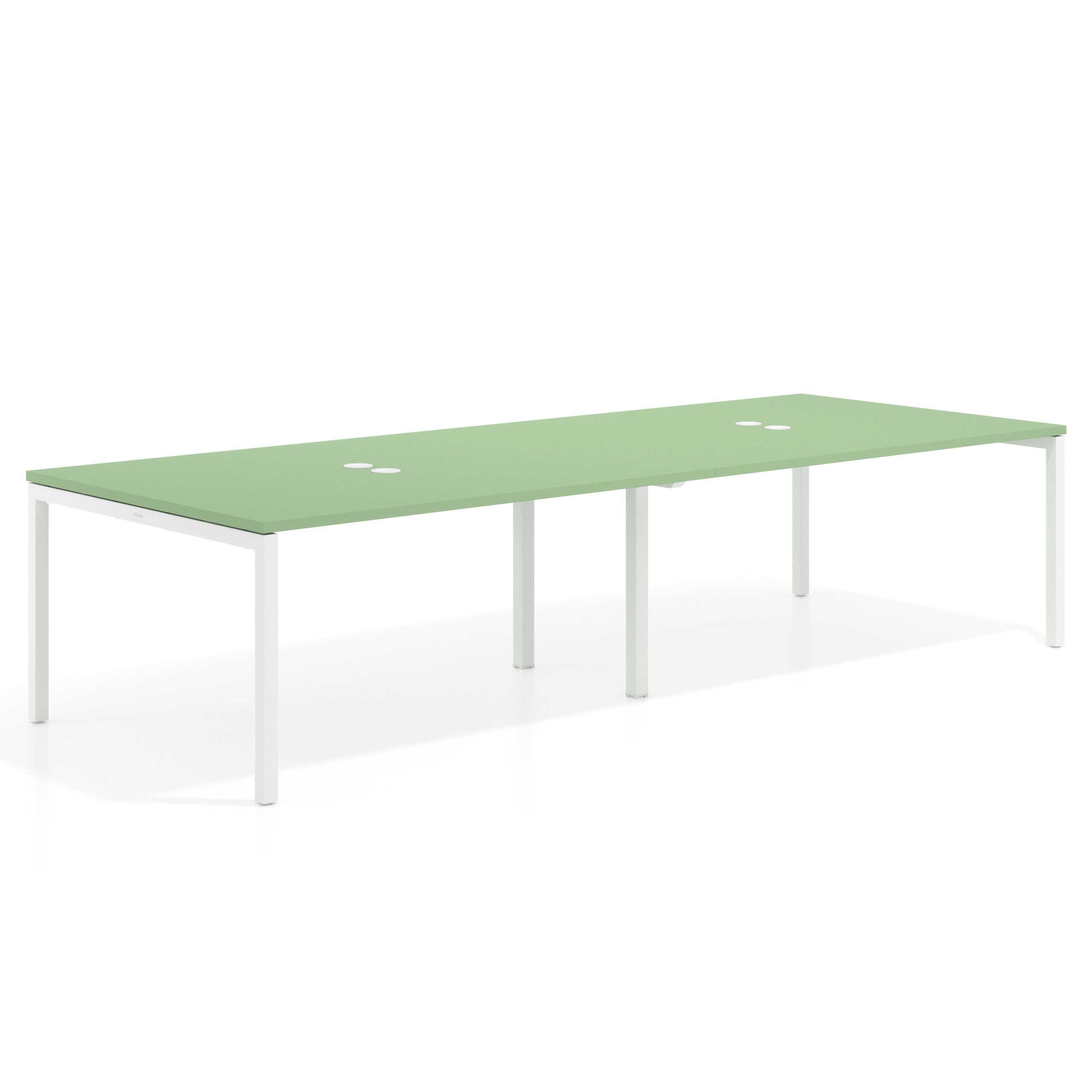 mesa multipuesto 240x126 verde talco kube mesa coworking doble fondo 126cm recto 1