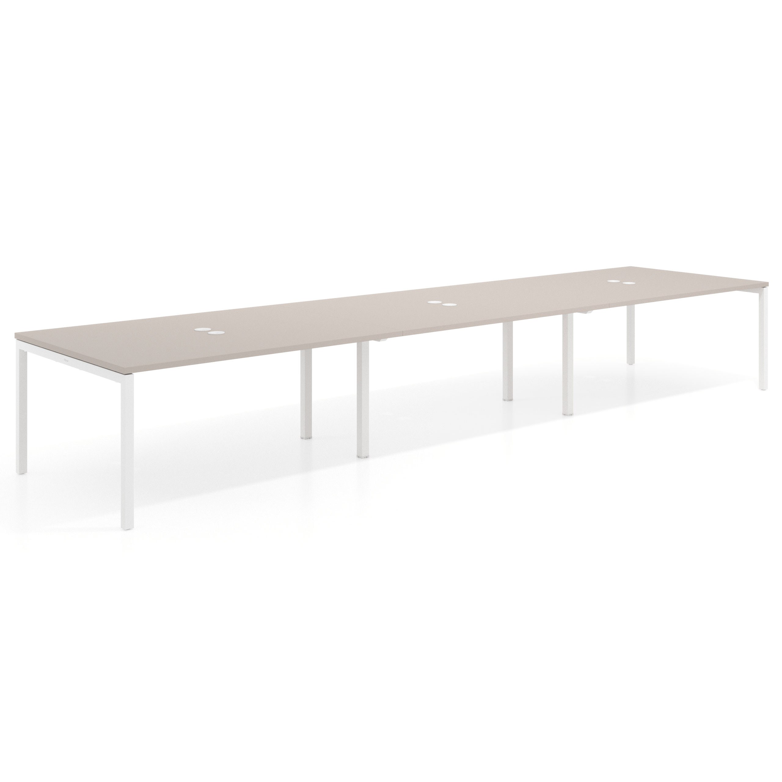 mesa multipuesto 360x126 gris coco kube mesa coworking triple fondo 126cm recto 1