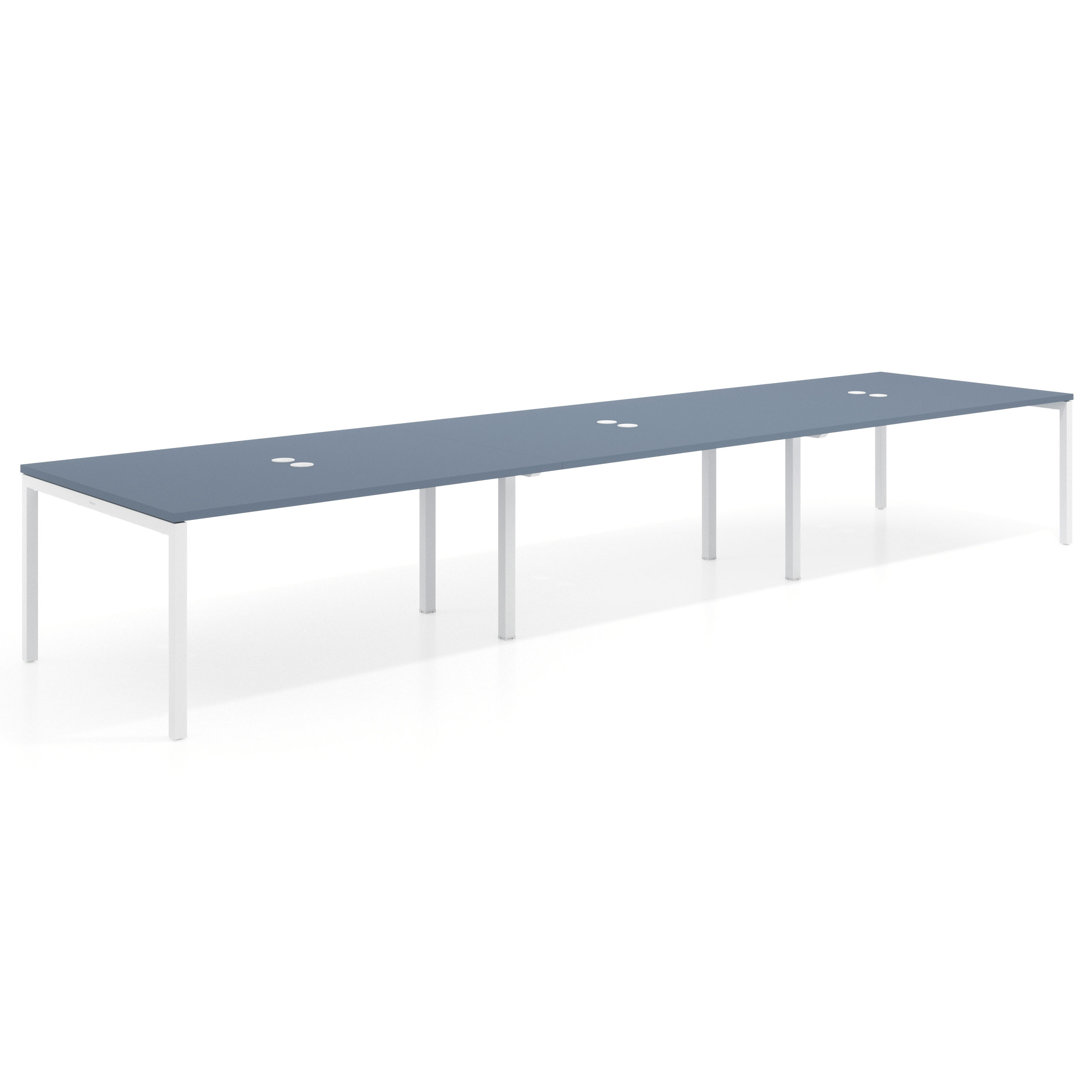 mesa multipuesto 360x126 azul talco kube mesa coworking triple fondo 126cm recto 1