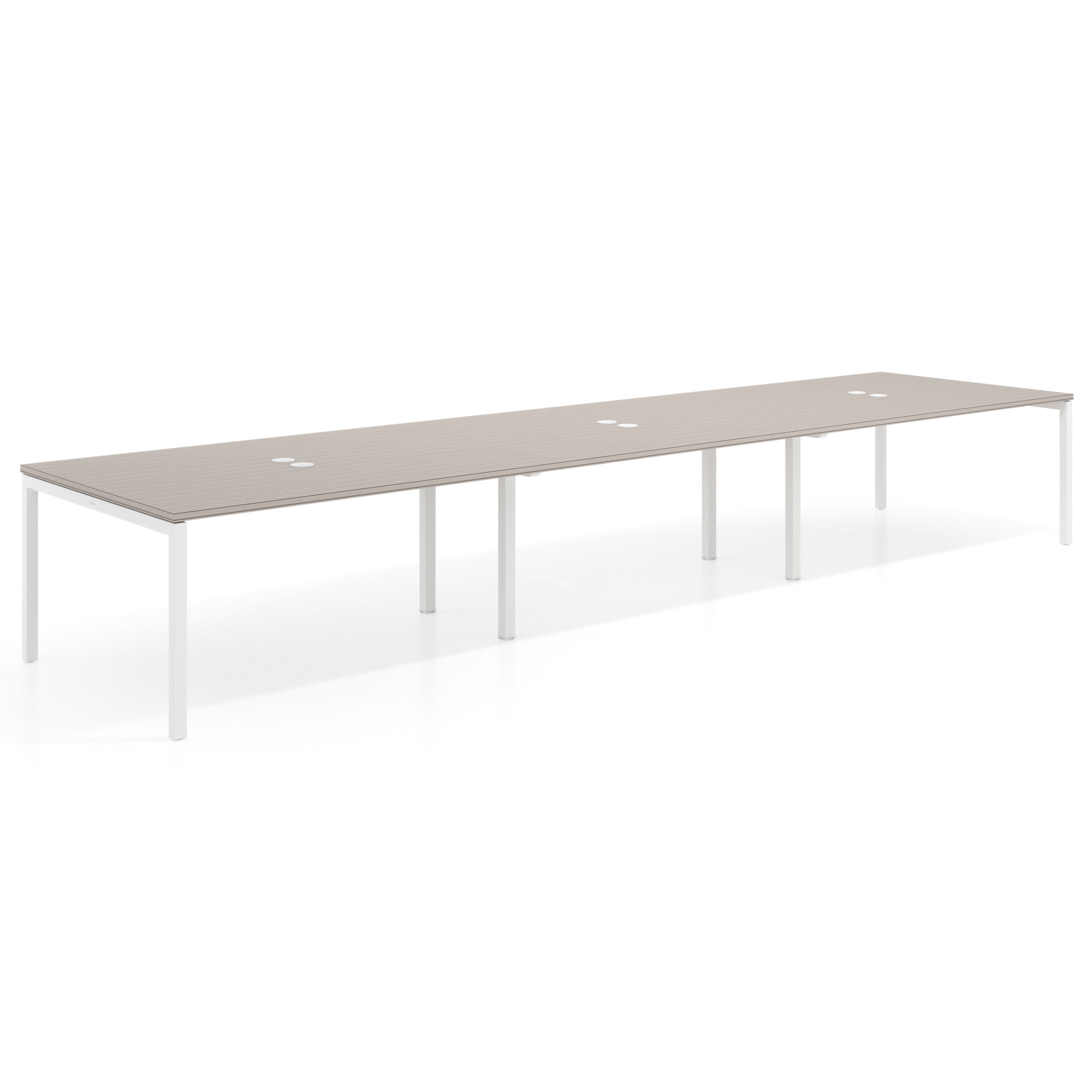 mesa multipuesto 360x126 rayado coco kube mesa coworking triple fondo 126cm recto 1