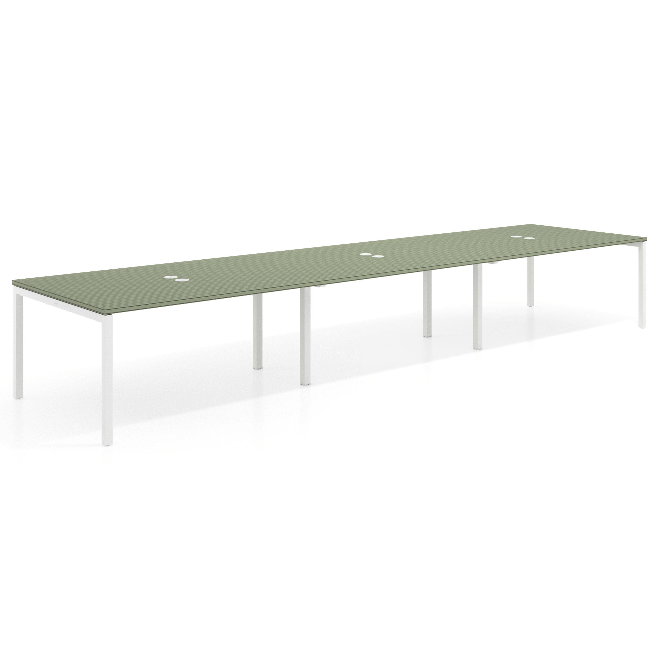 mesa multipuesto 360x126 rayado sauce kube mesa coworking triple fondo 126cm recto 1