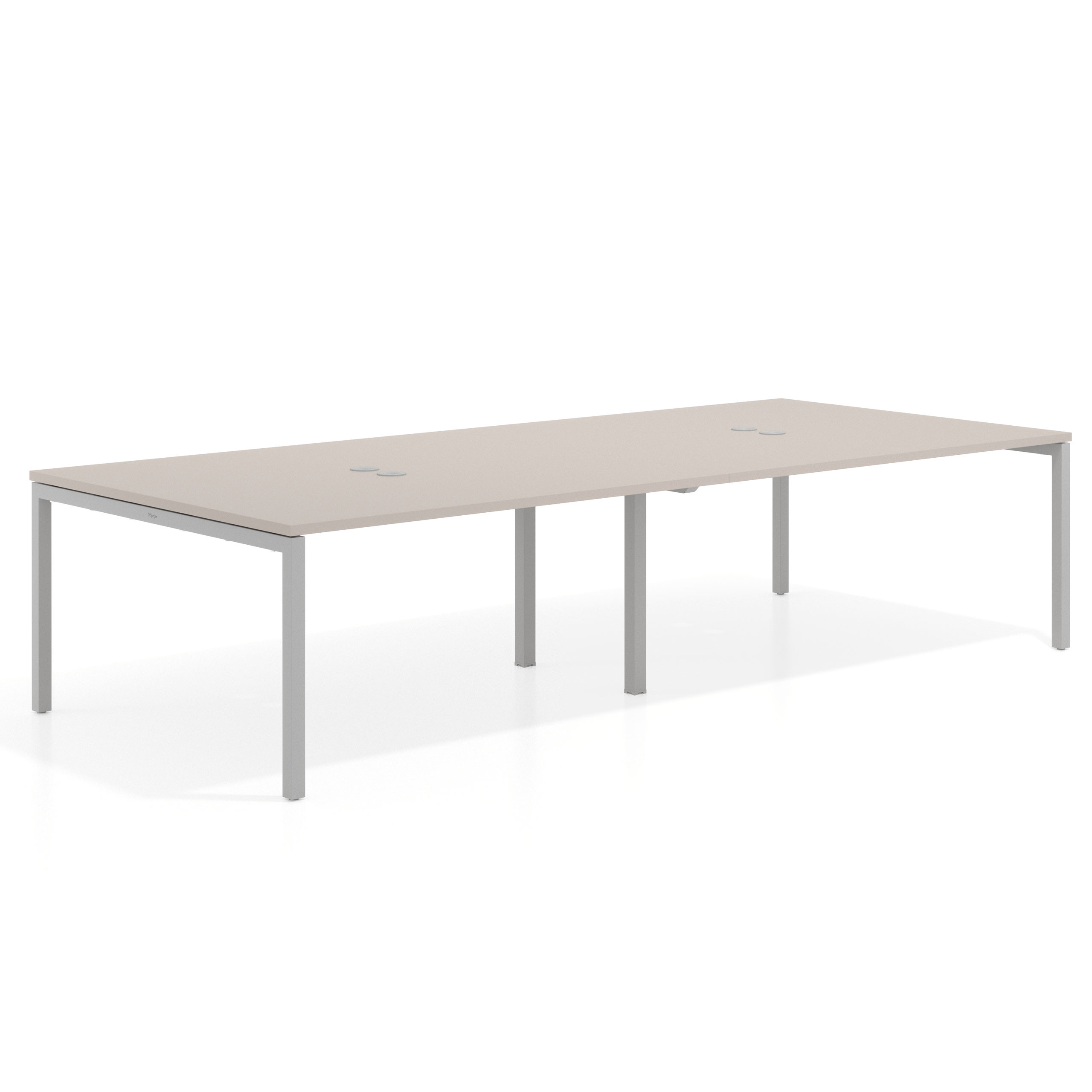 mesa co working 240x142 gris coco kube mesa coworking doble fondo 142cm recto 1
