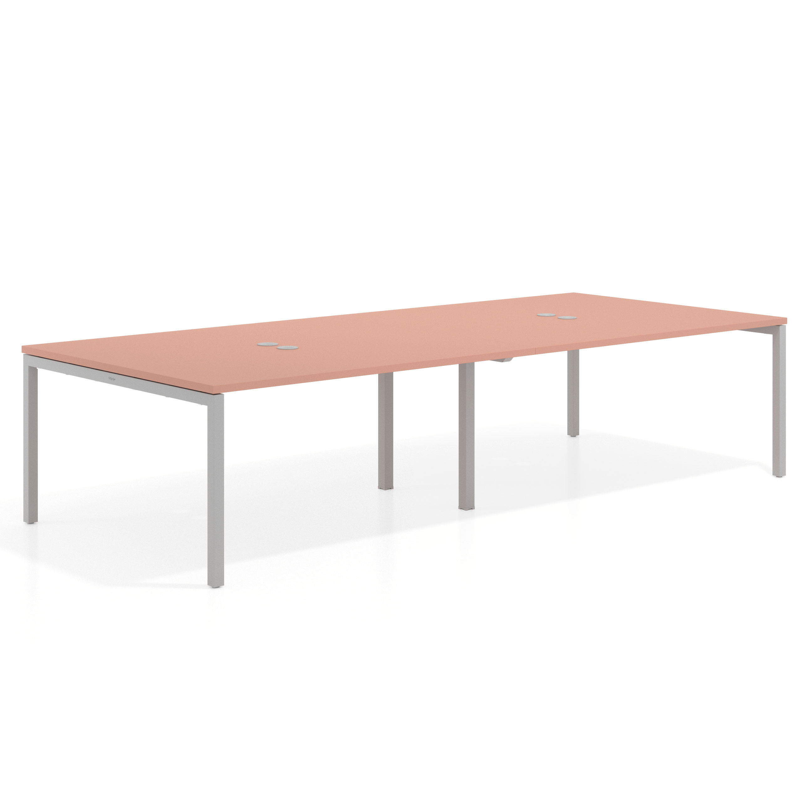 mesa co working 240x142 rosa talco kube mesa coworking doble fondo 142cm recto 1