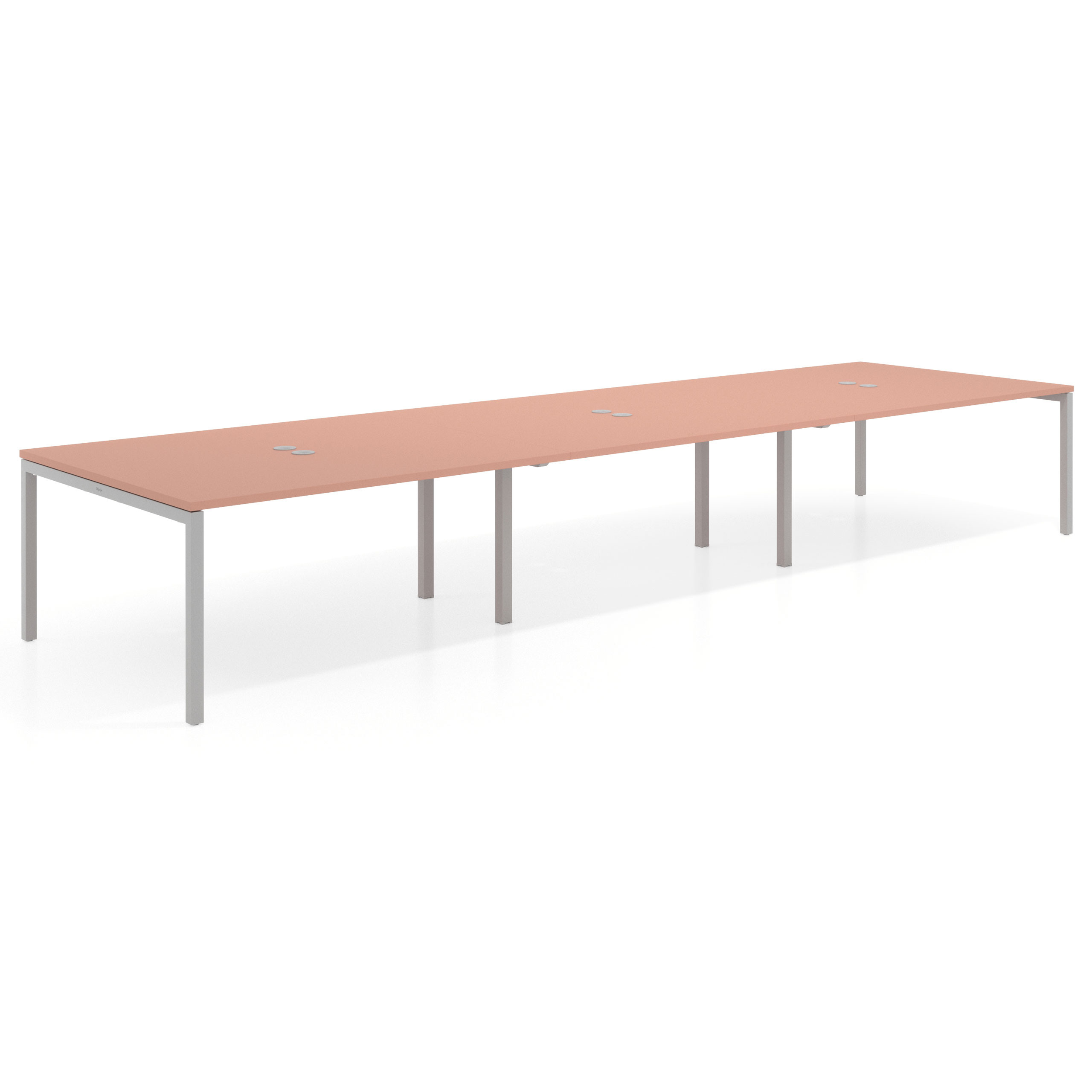 mesa co working 360x142 rosa talco kube mesa coworking triple fondo 142cm recto 1