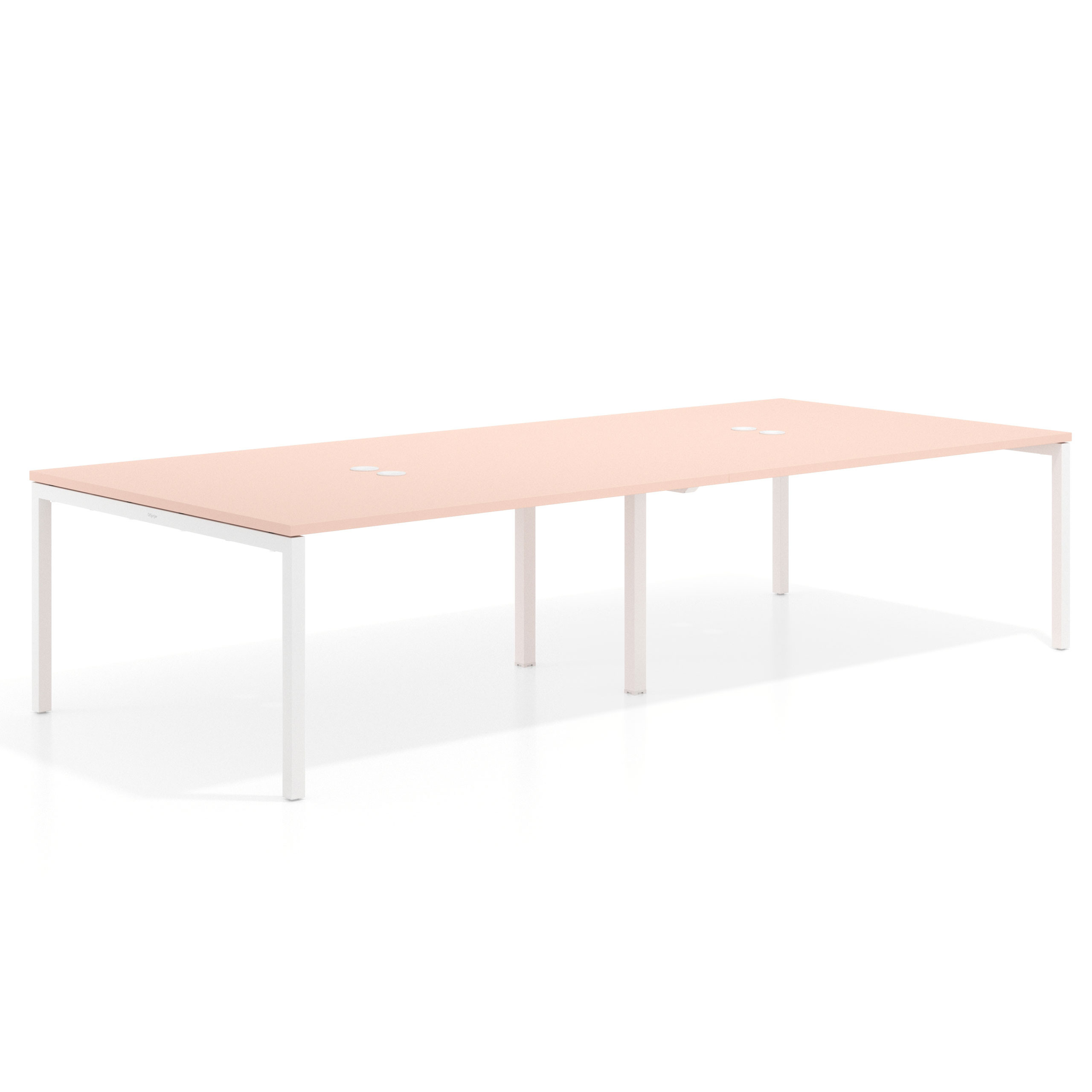 mesa co working 240x142 rosa nube kube mesa coworking doble fondo 142cm recto 1