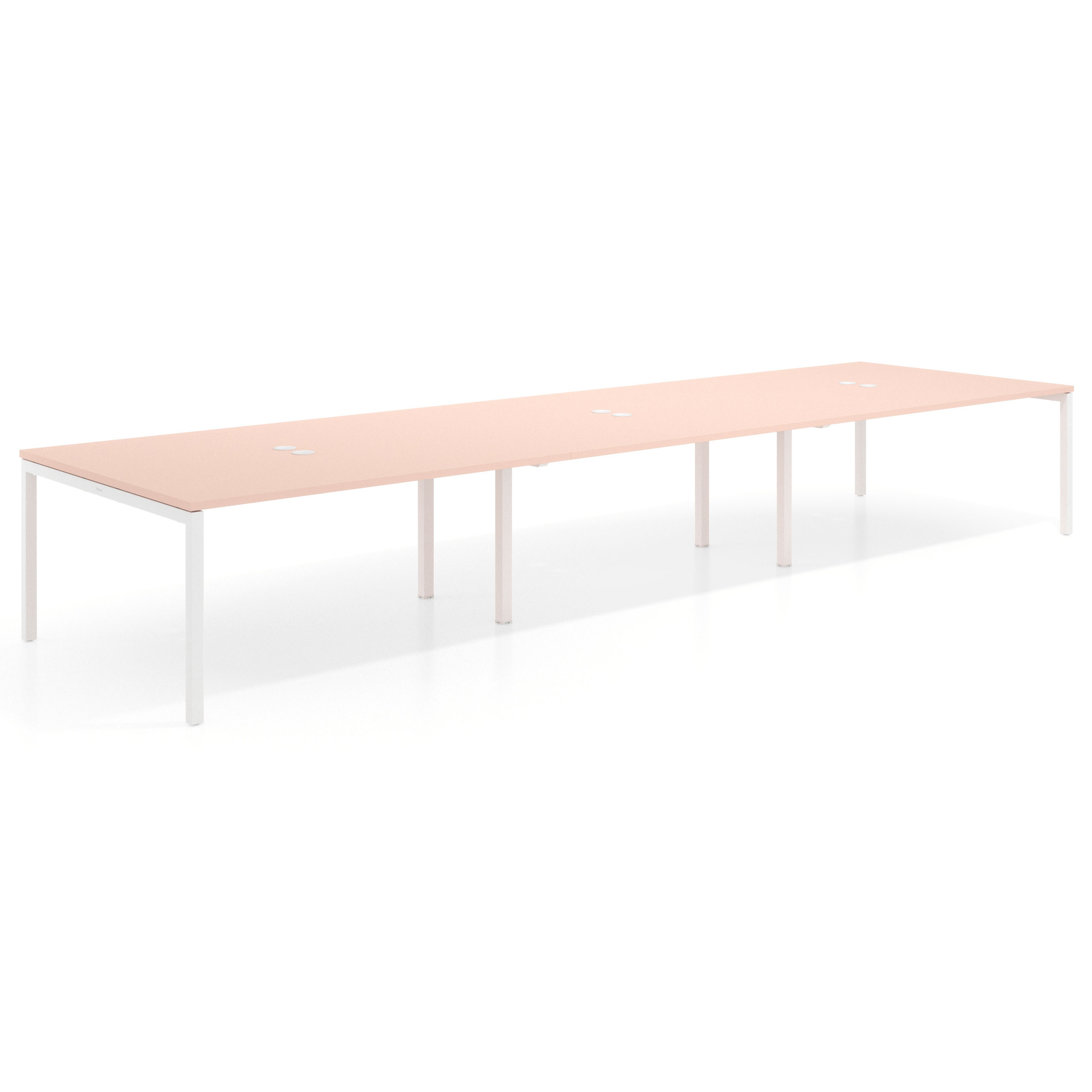 mesa multipuesto 360x142 rosa nube kube mesa coworking triple fondo 142cm recto 1