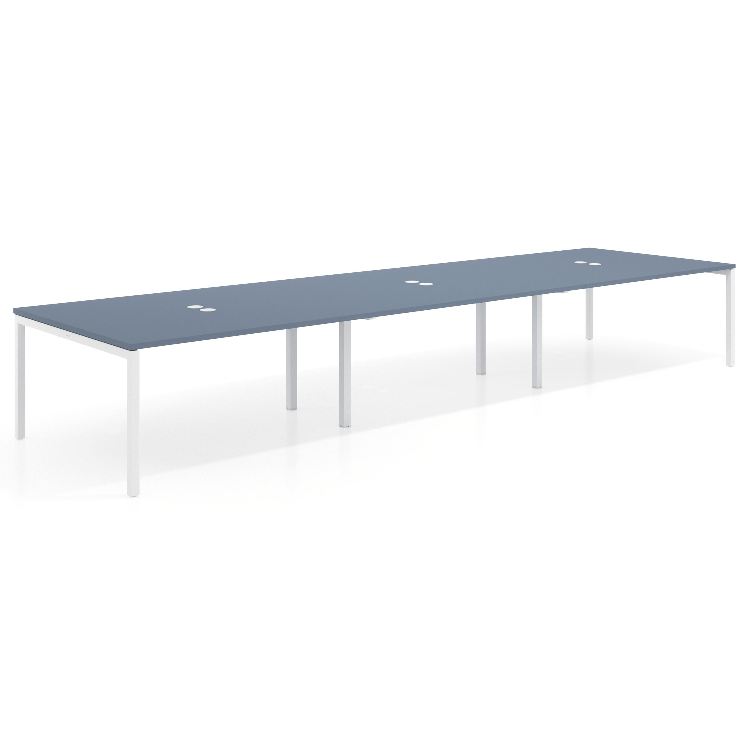 mesa multipuesto 360x142 azul talco kube mesa coworking triple fondo 142cm recto 1
