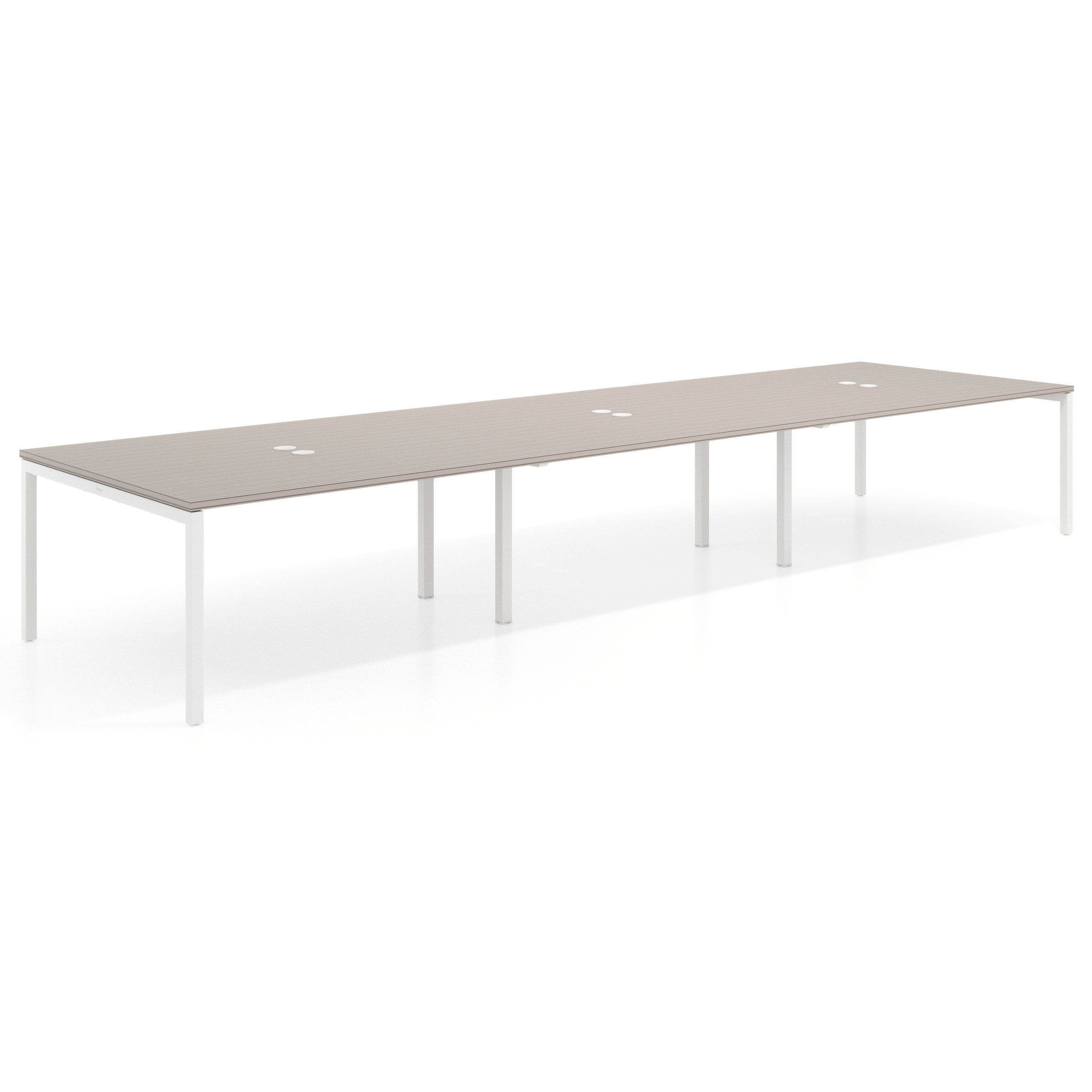 mesa multipuesto 360x142 rayado coco kube mesa coworking triple fondo 142cm recto 1