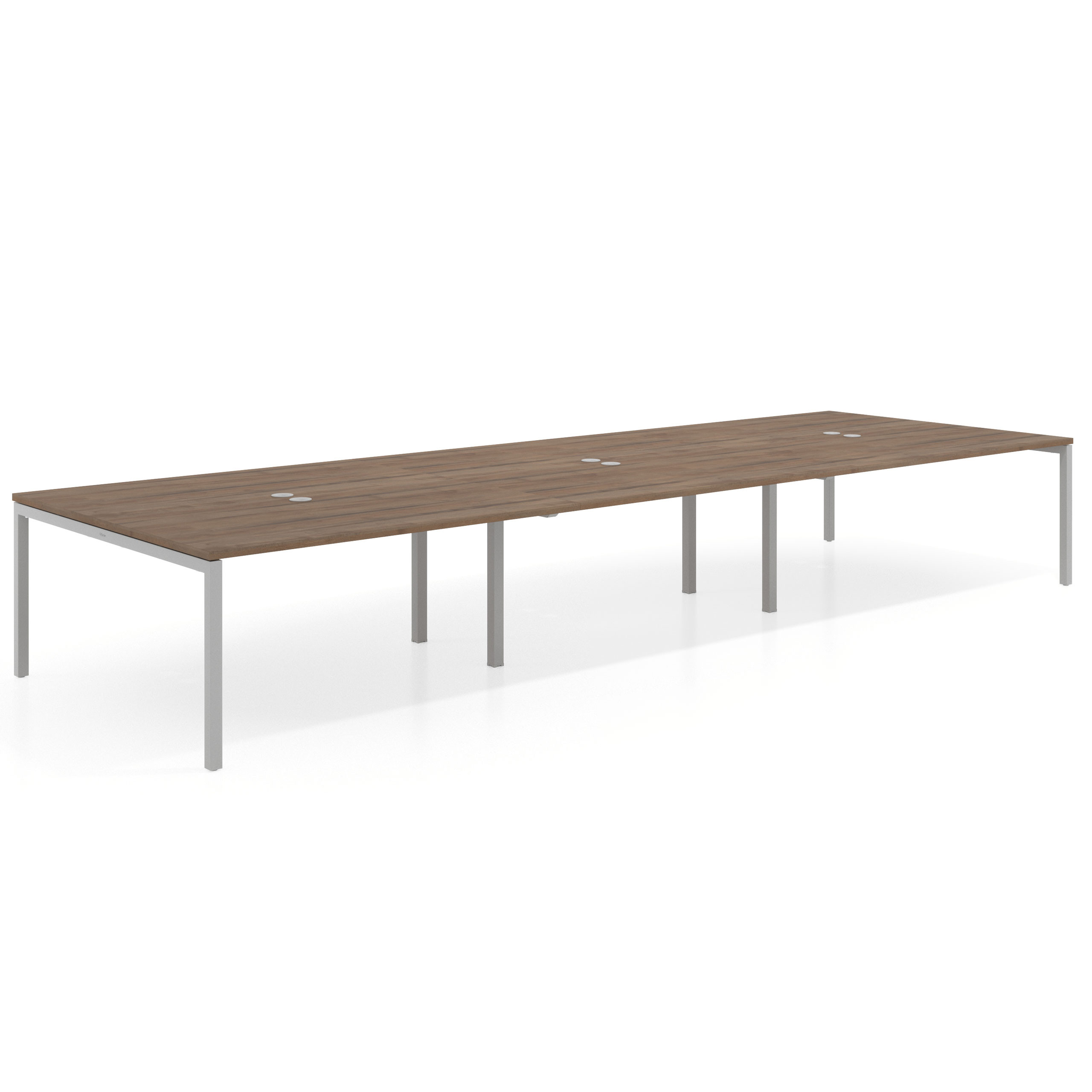 mesa multipuesto 420x166 noce sabi kube mesa coworking triple fondo 166cm recto 1