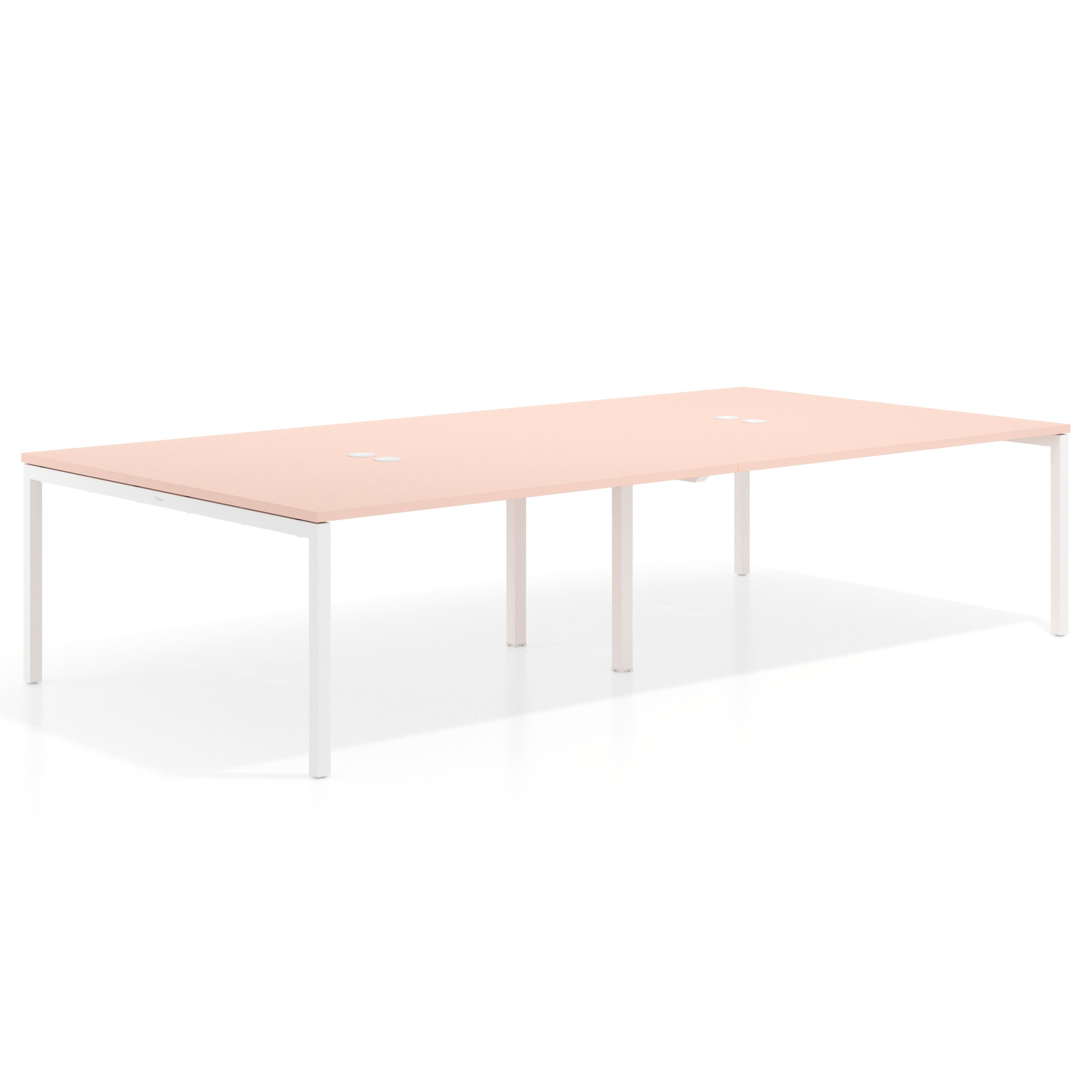 mesa multipuesto 240x166 rosa nube kube mesa coworking doble fondo 166cm recto 1