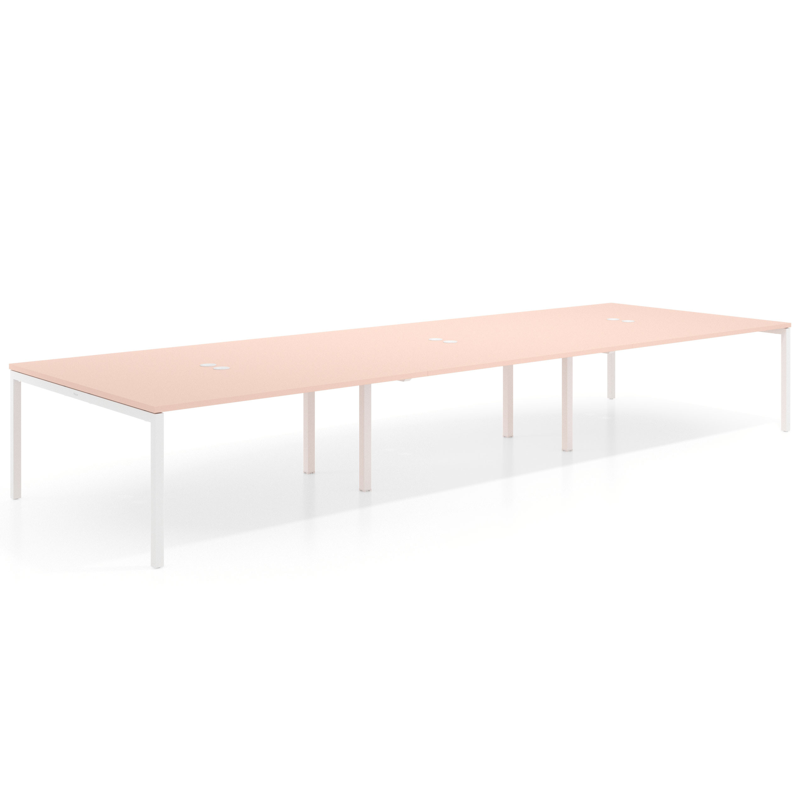 mesa multipuesto 360x166 rosa nube kube mesa coworking triple fondo 166cm recto 1