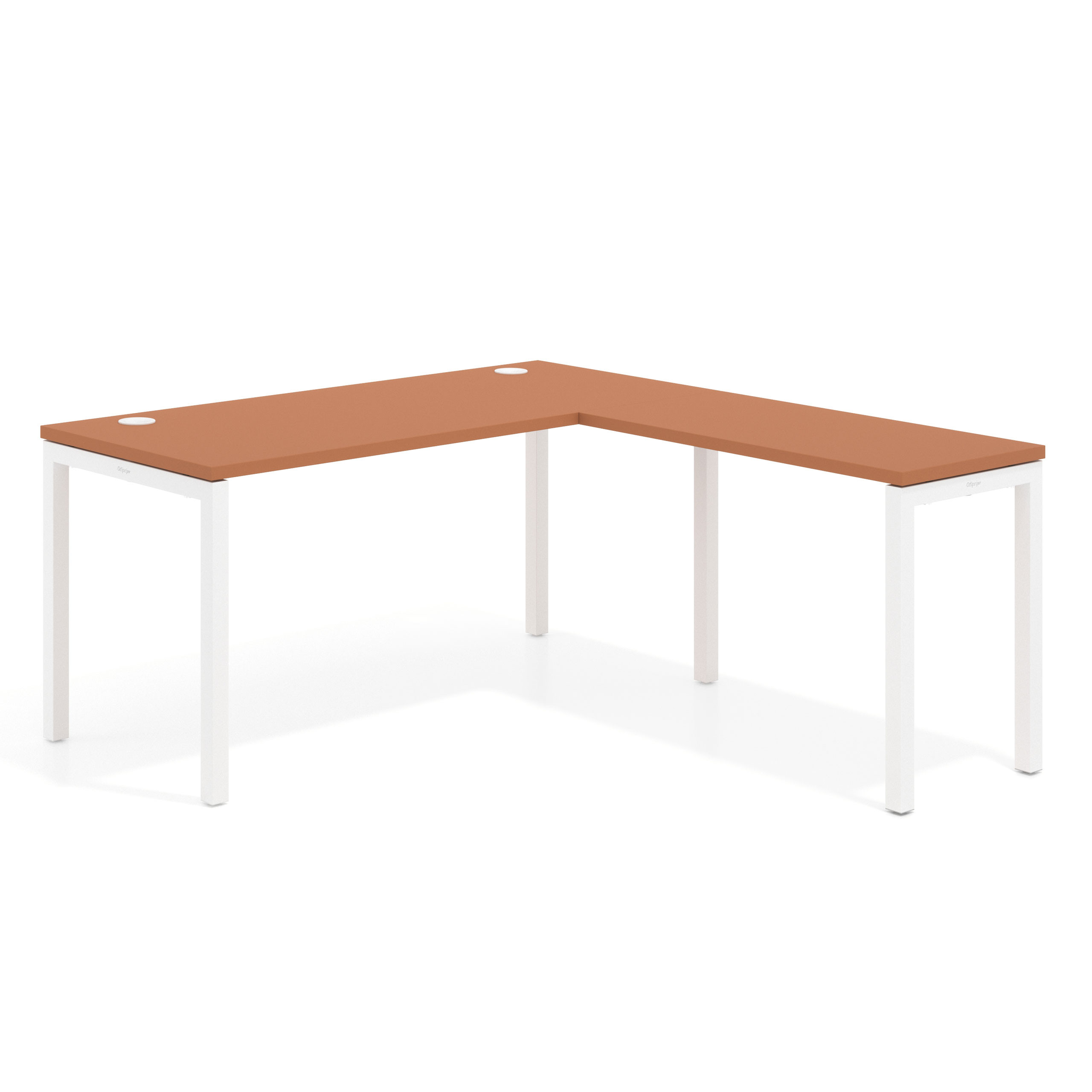 mesa en l 140x168 terracota kube mesa fondo 68cm con ala corta recto 1