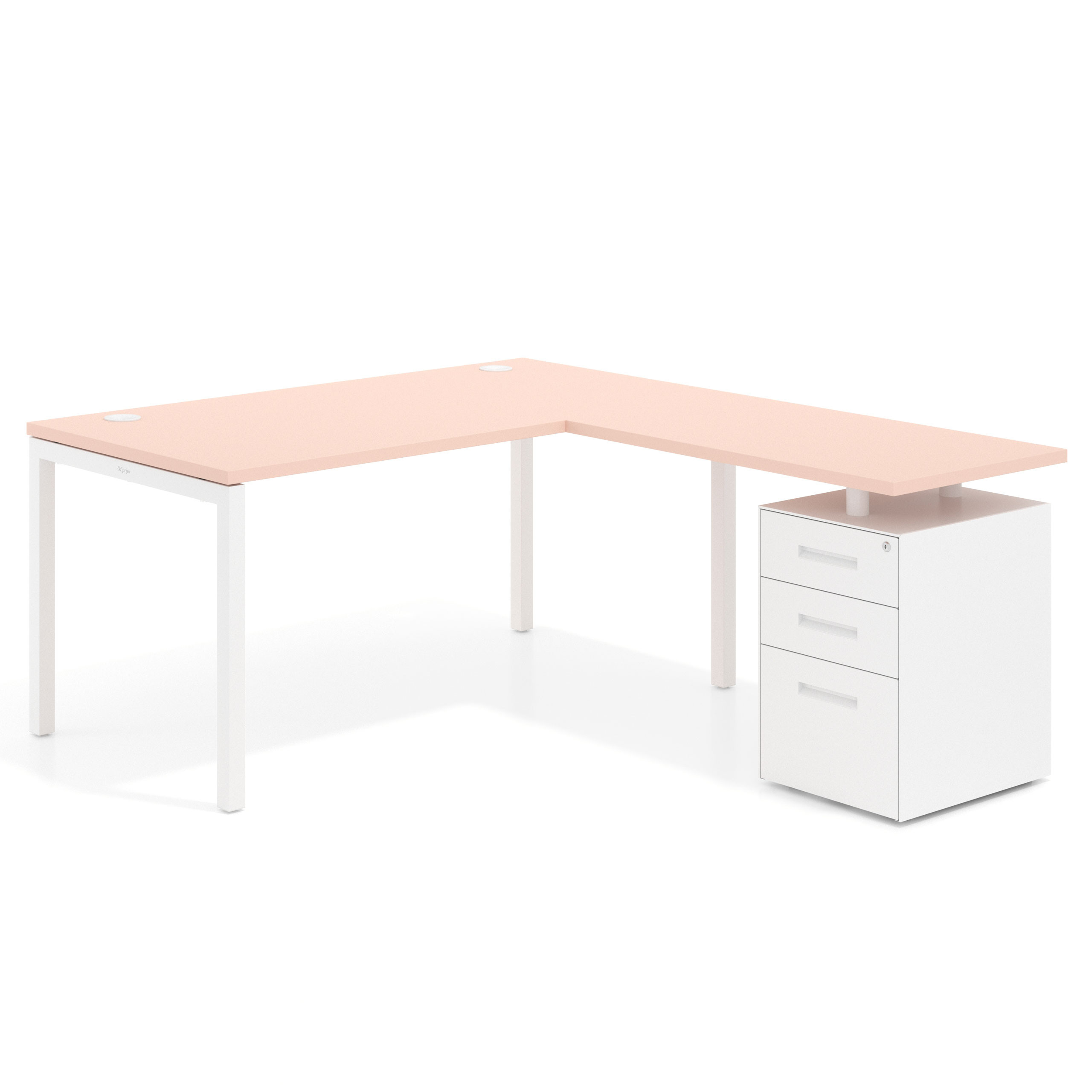 mesa en l 140x180 rosa nube kube mesa en l fondo 80 frontales metal recto 1