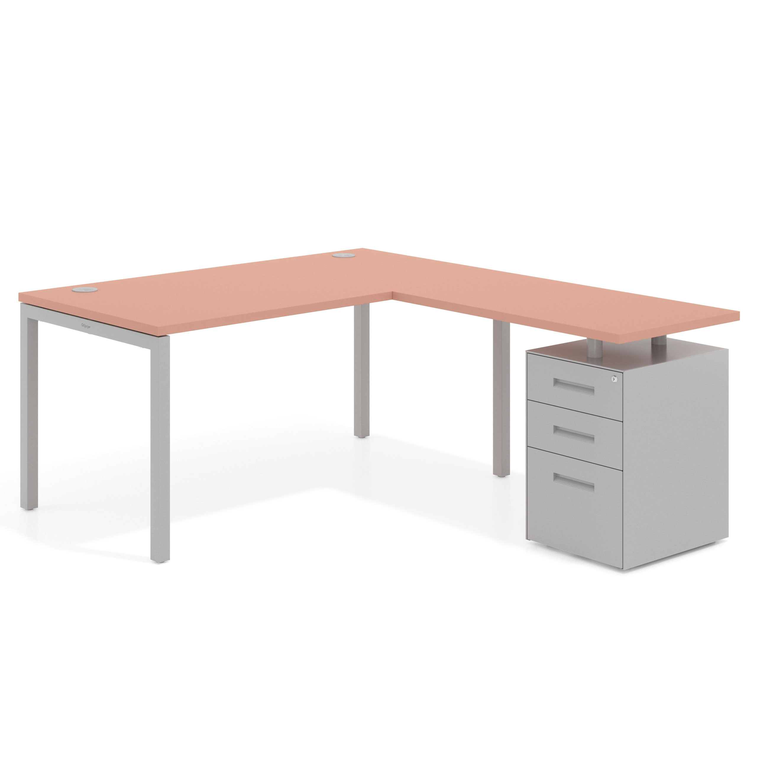 mesa en l 140x180 rosa talco kube mesa en l fondo 80 frontales metal recto 1