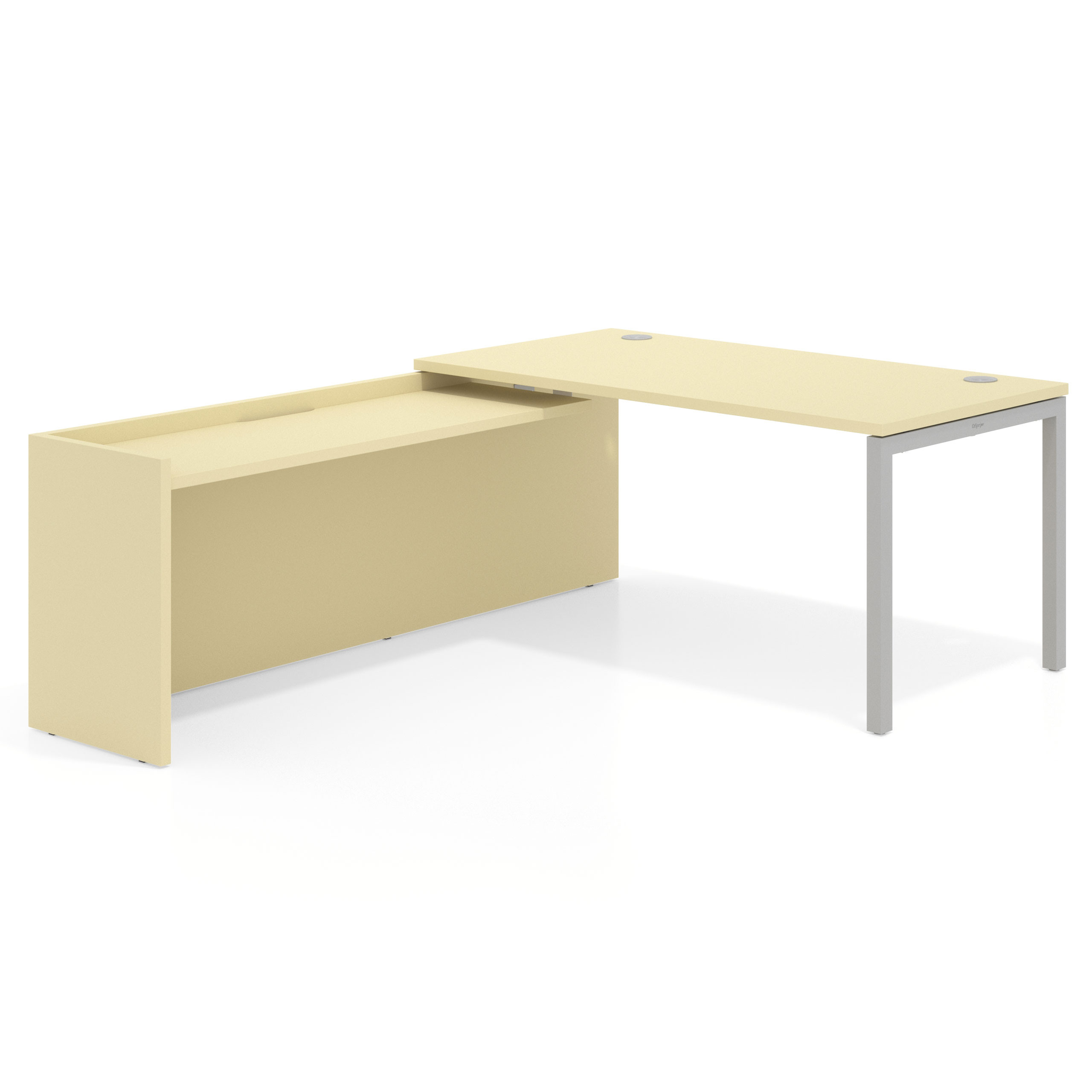mesa en l 140x205 salvia kube mesa con ala fondo 80cm recto 1