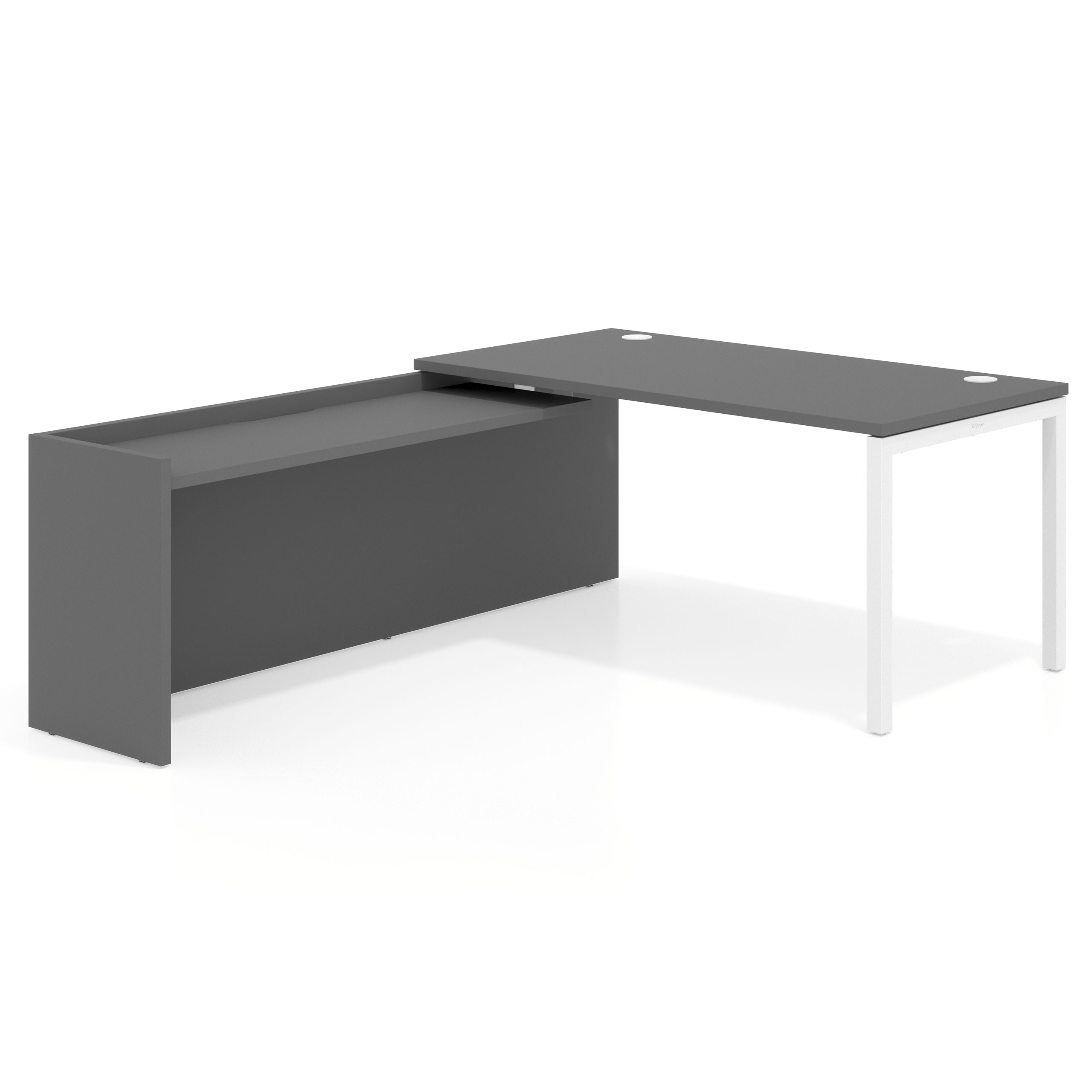 mesa en l 180x205 gris tormenta kube mesa con ala fondo 80cm recto 1