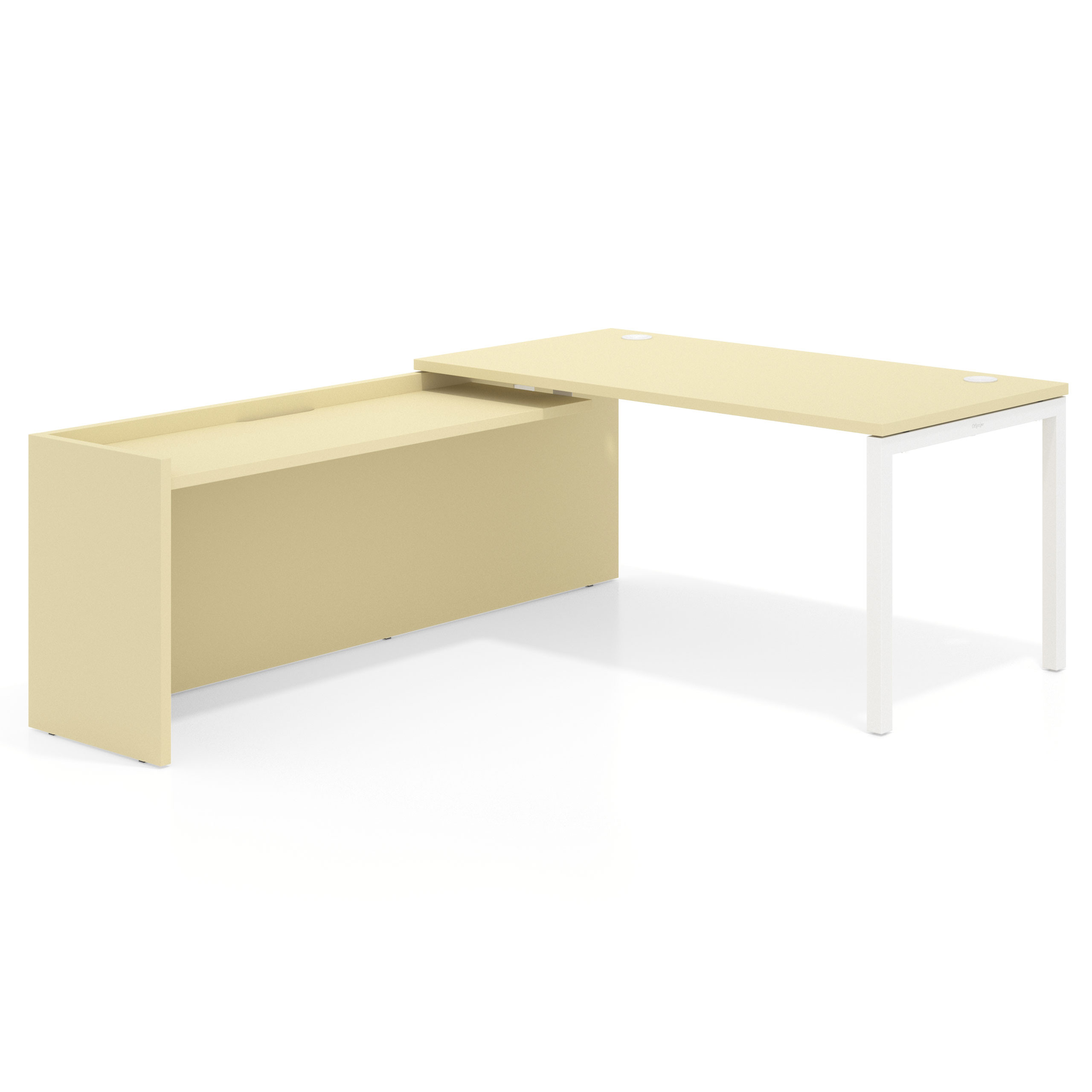 mesa en l 140x205 salvia kube mesa con ala fondo 80cm recto 1