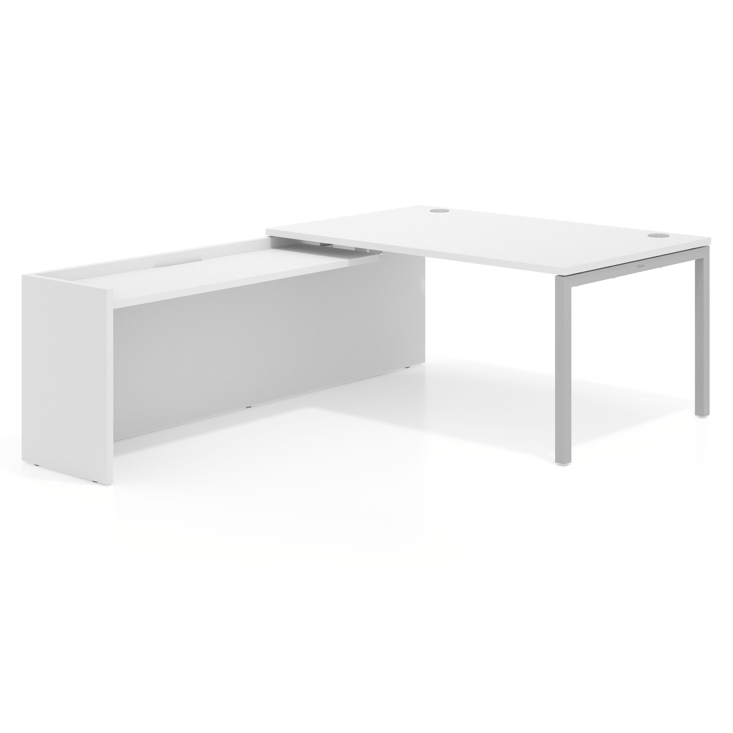 mesa en l 180x225 blanco mate kube mesa con ala fondo 100cm recto 1