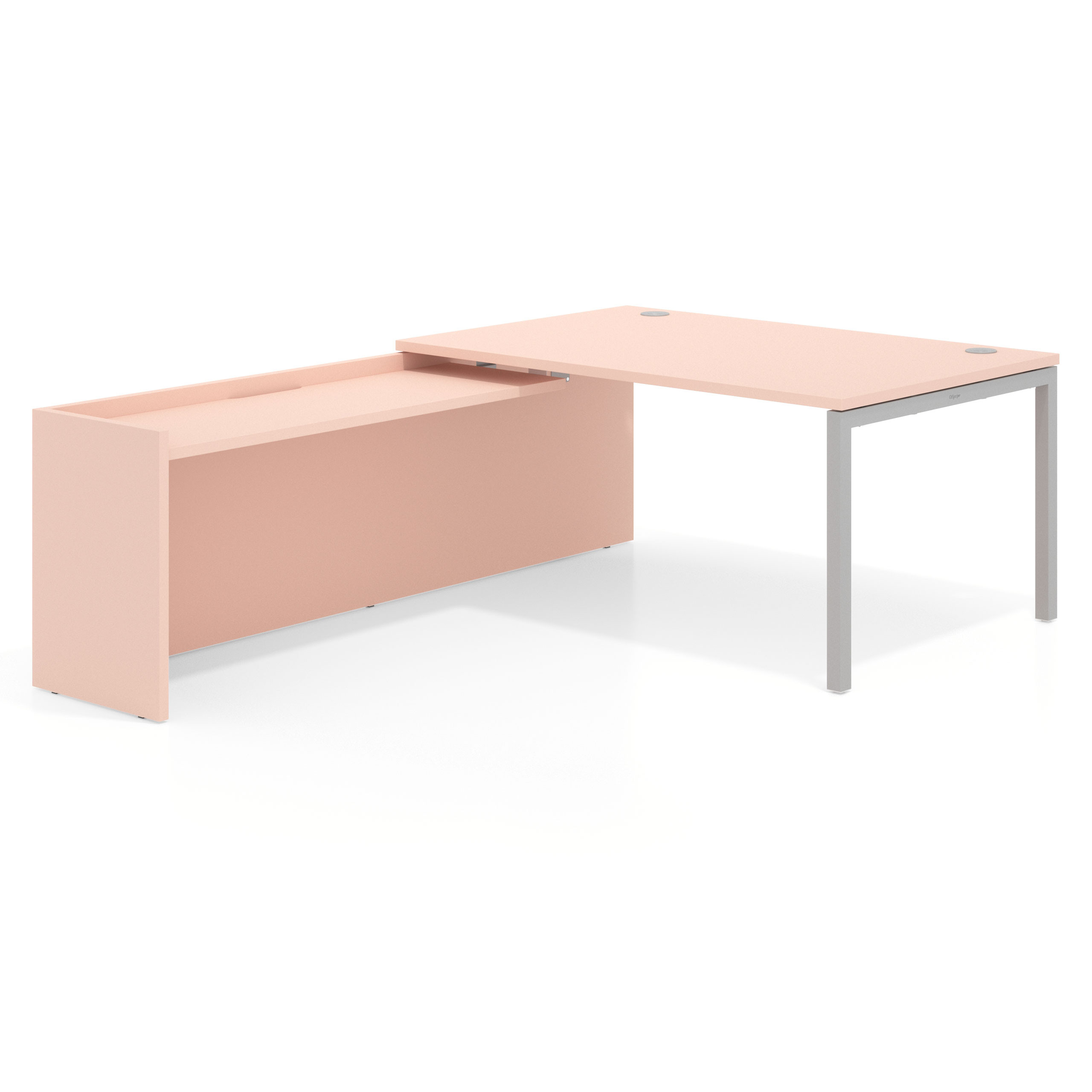 mesa en l 160x225 rosa nube kube mesa con ala fondo 100cm recto 1