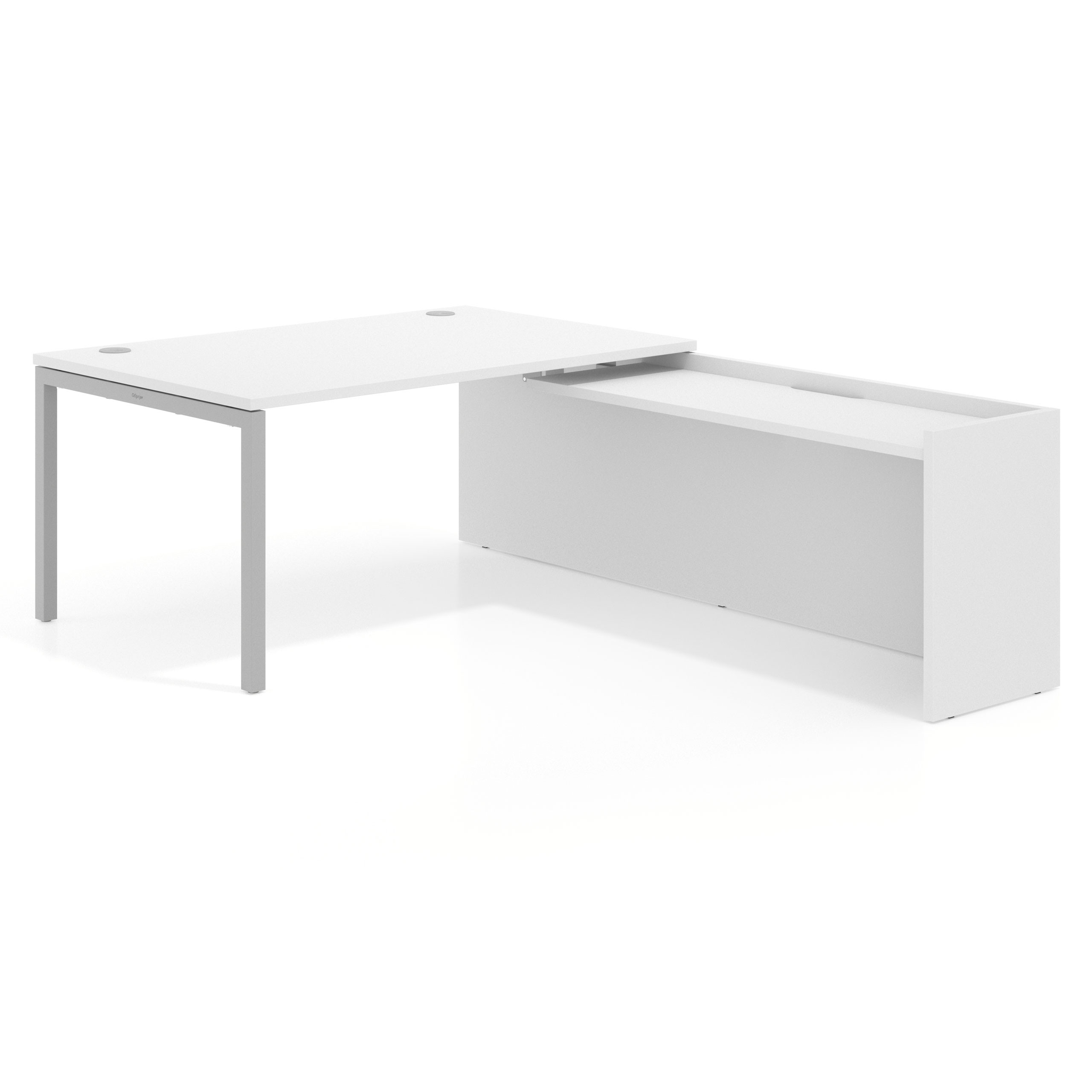 mesa en l 200x225 blanco mate kube mesa con ala fondo 100cm recto 1
