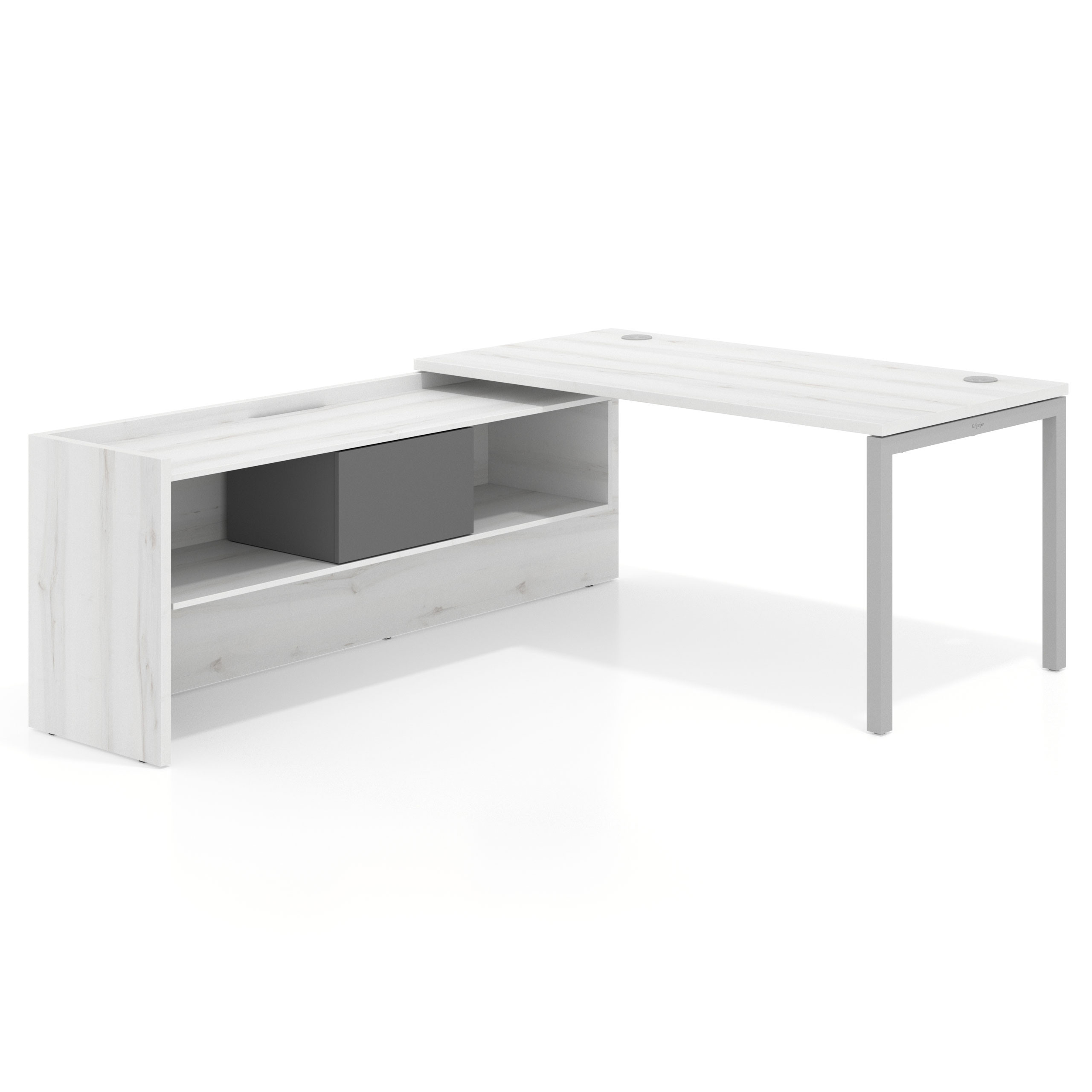 mesa en l 180x205 albo kube mesa con ala pedestal fondo 80cm recto 1