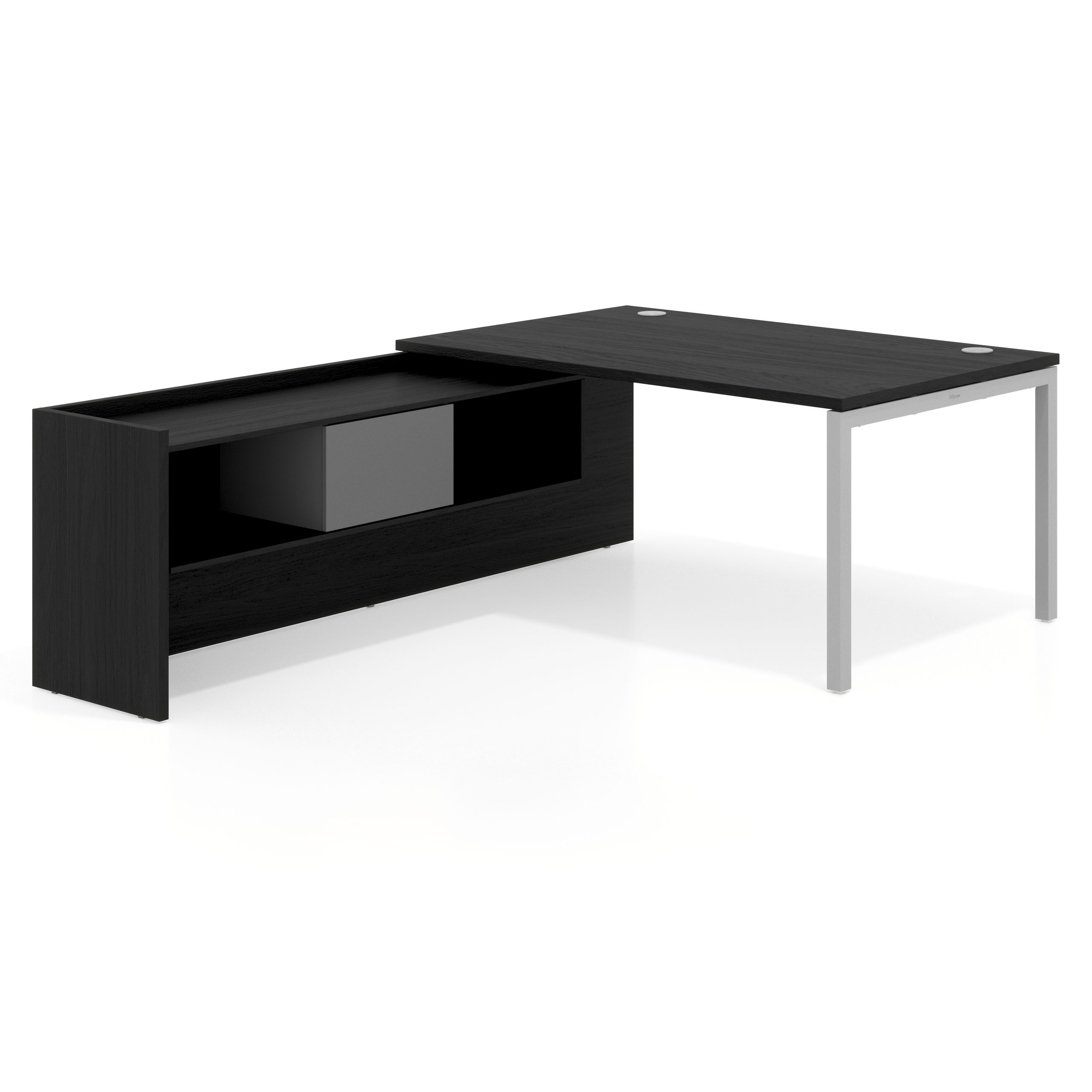 mesa en l 160x225 bocamina kube mesa con ala pedestal fondo 100cm recto 1