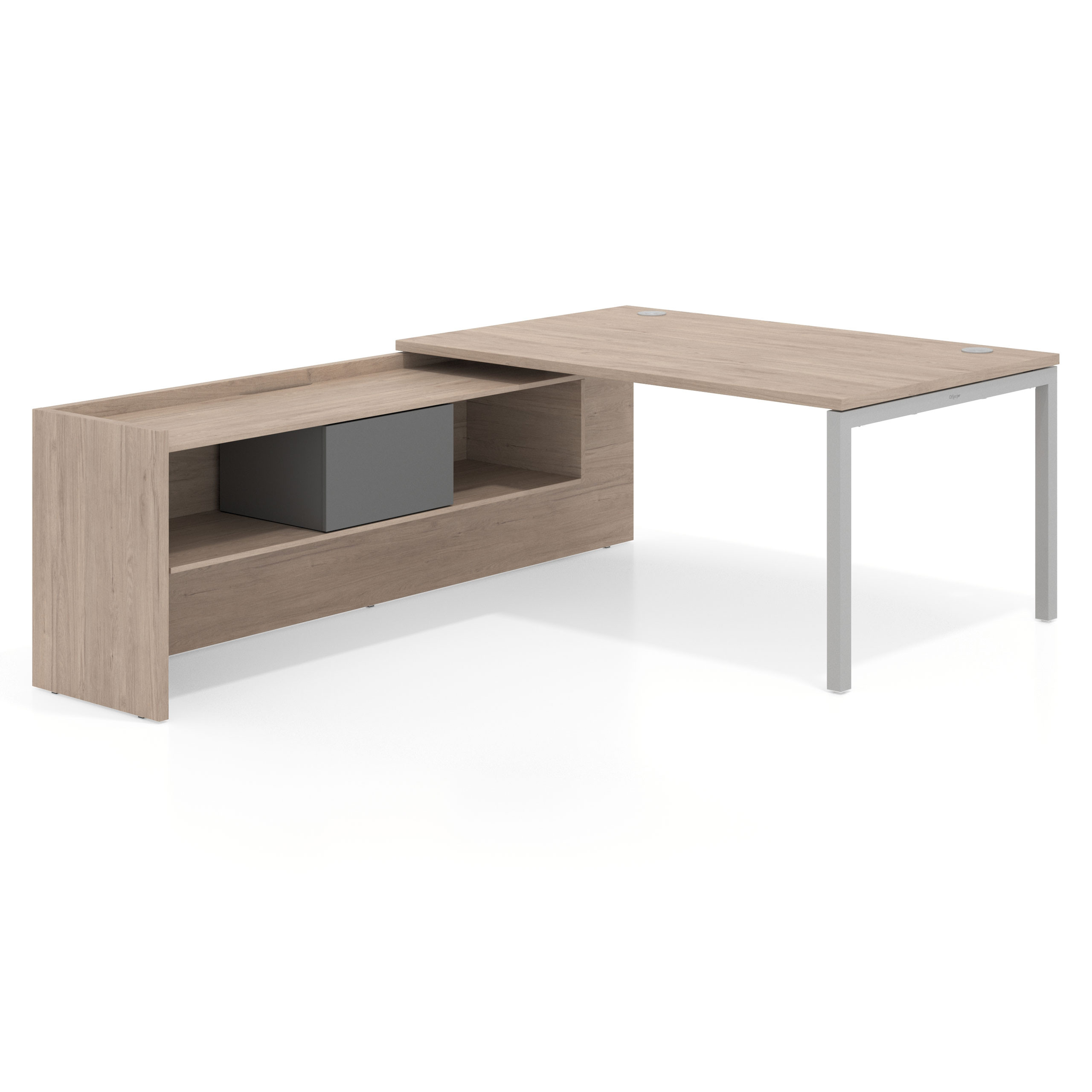 mesa en l 160x225 sahara kube mesa con ala pedestal fondo 100cm recto 1