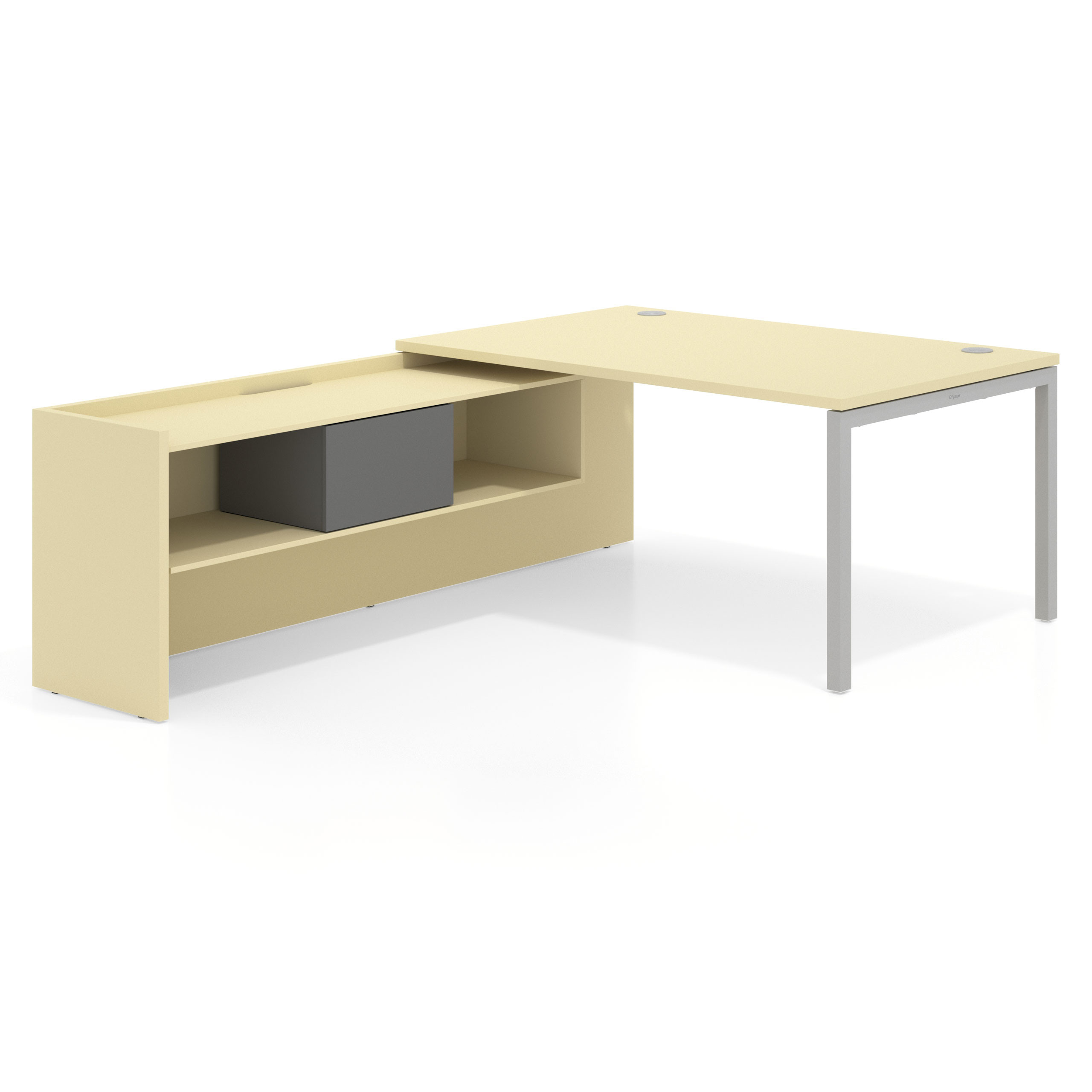 mesa en l 160x225 salvia kube mesa con ala pedestal fondo 100cm recto 1