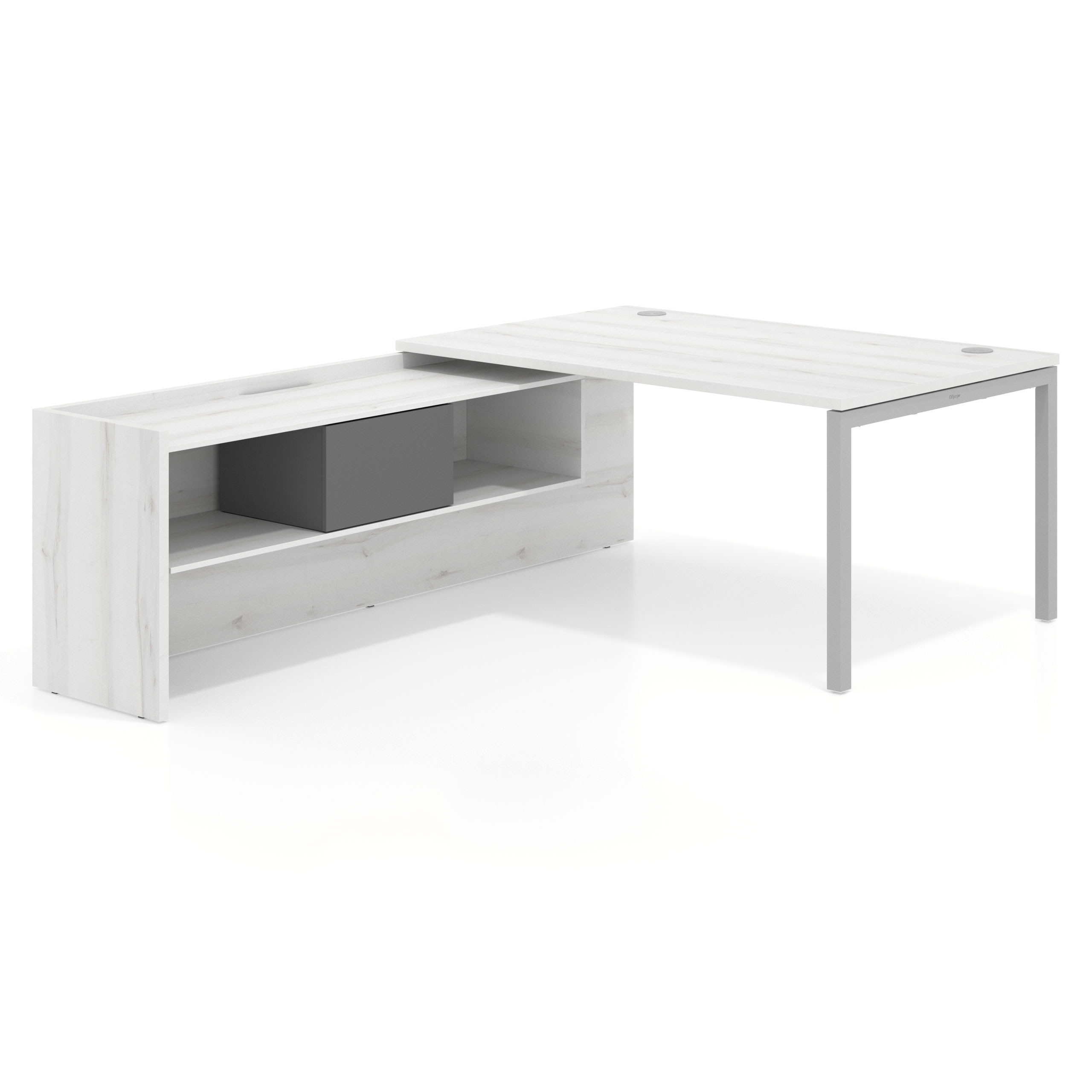 mesa en l 160x225 albo kube mesa con ala pedestal fondo 100cm recto 1