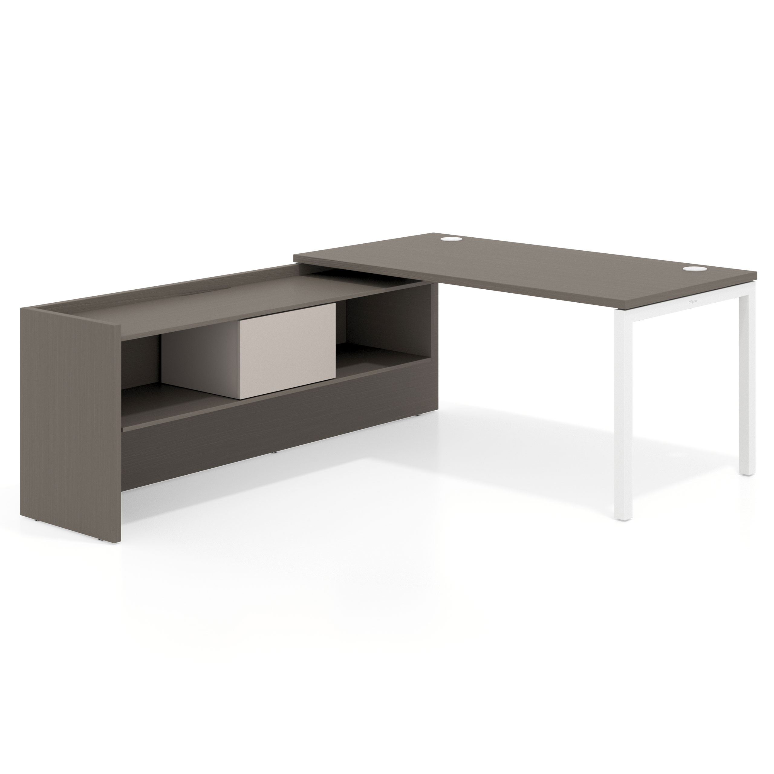 mesa en l 140x205 etna kube mesa con ala pedestal fondo 80cm recto 1