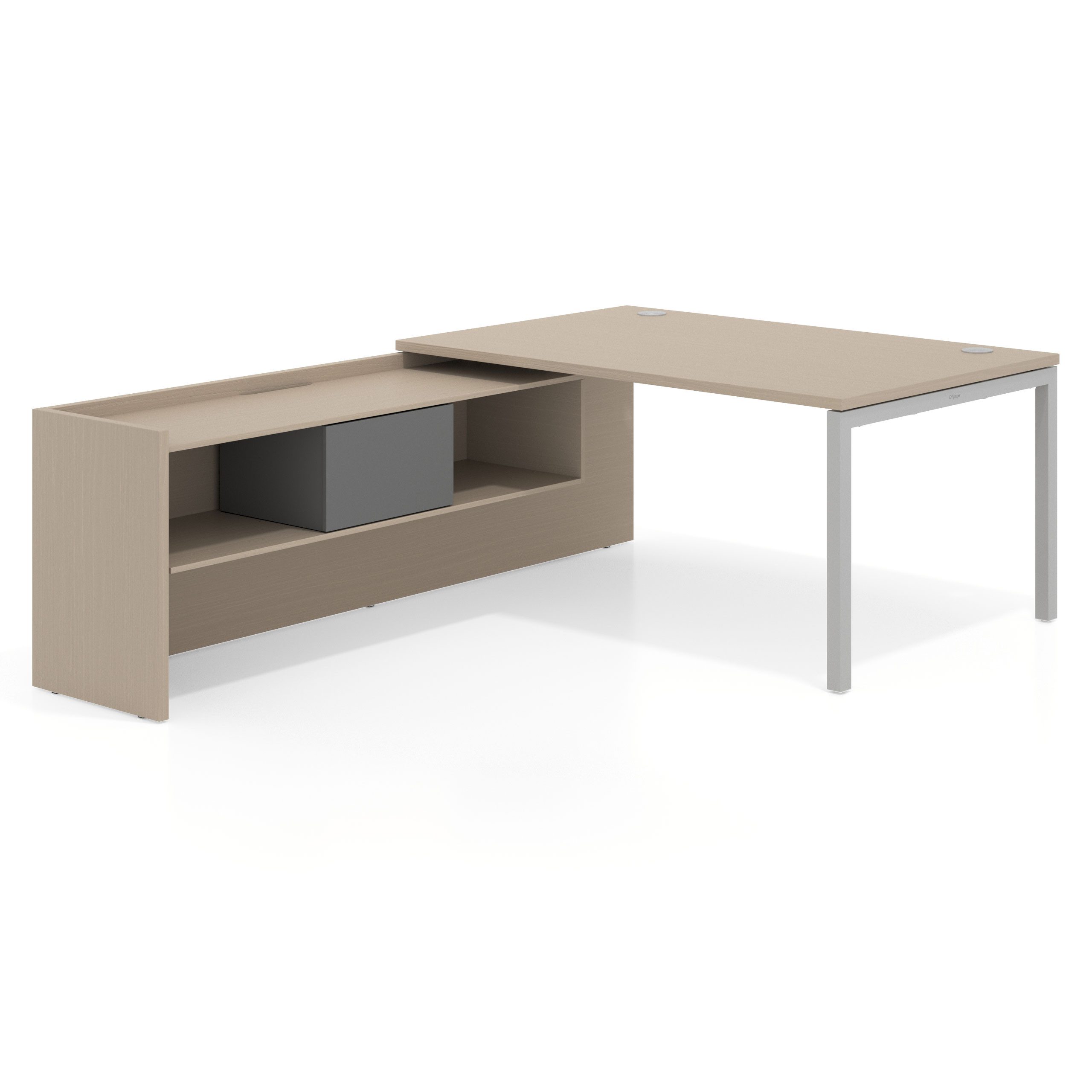 mesa en l 160x225 canvas kube mesa con ala pedestal fondo 100cm recto 1