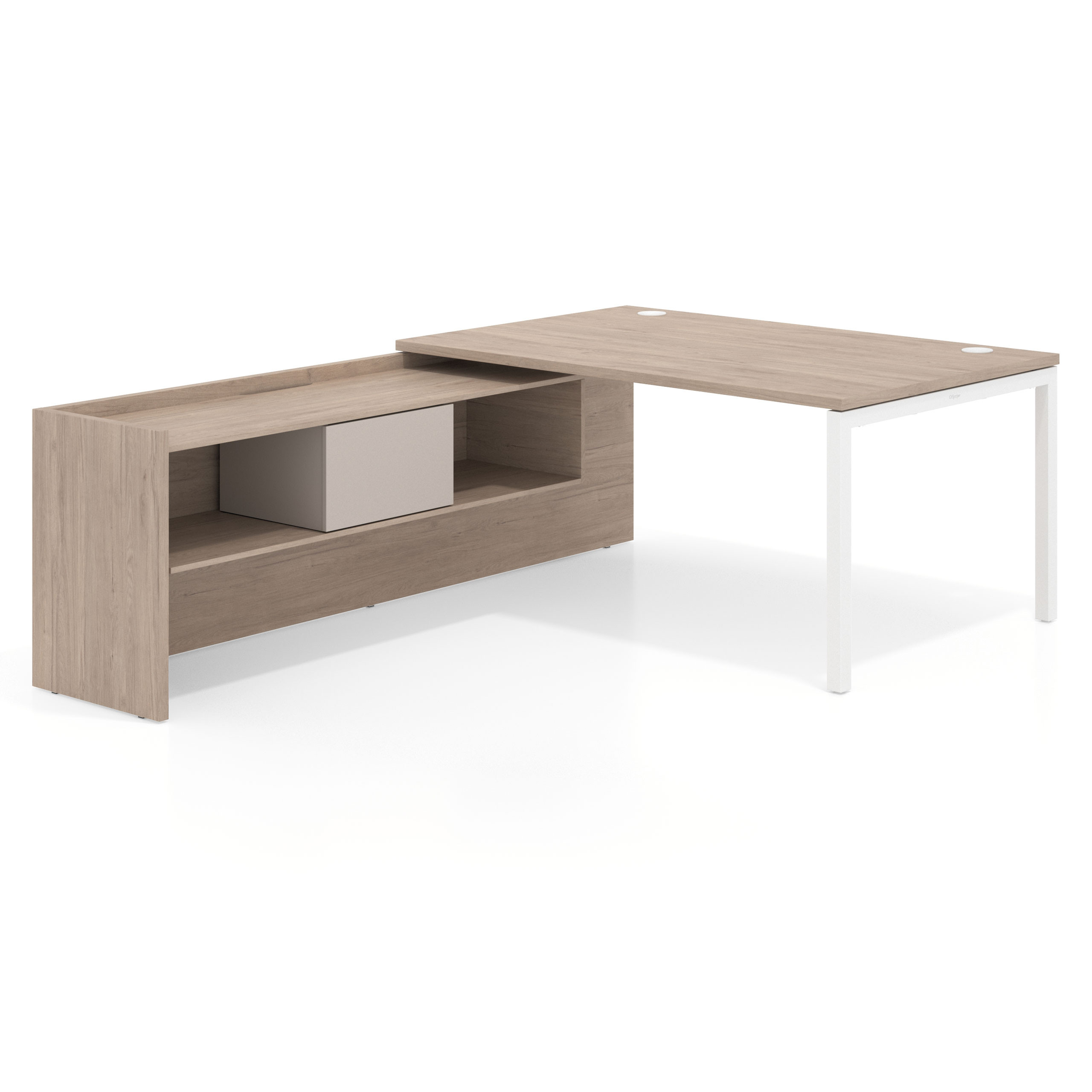 mesa en l 160x225 sahara kube mesa con ala pedestal fondo 100cm recto 1