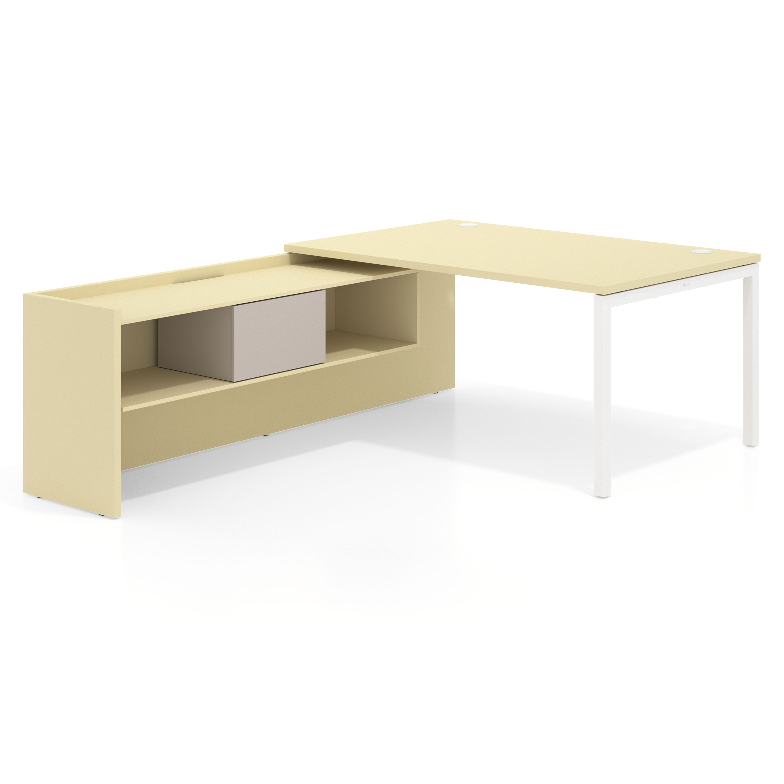 mesa en l 160x225 salvia kube mesa con ala pedestal fondo 100cm recto 1