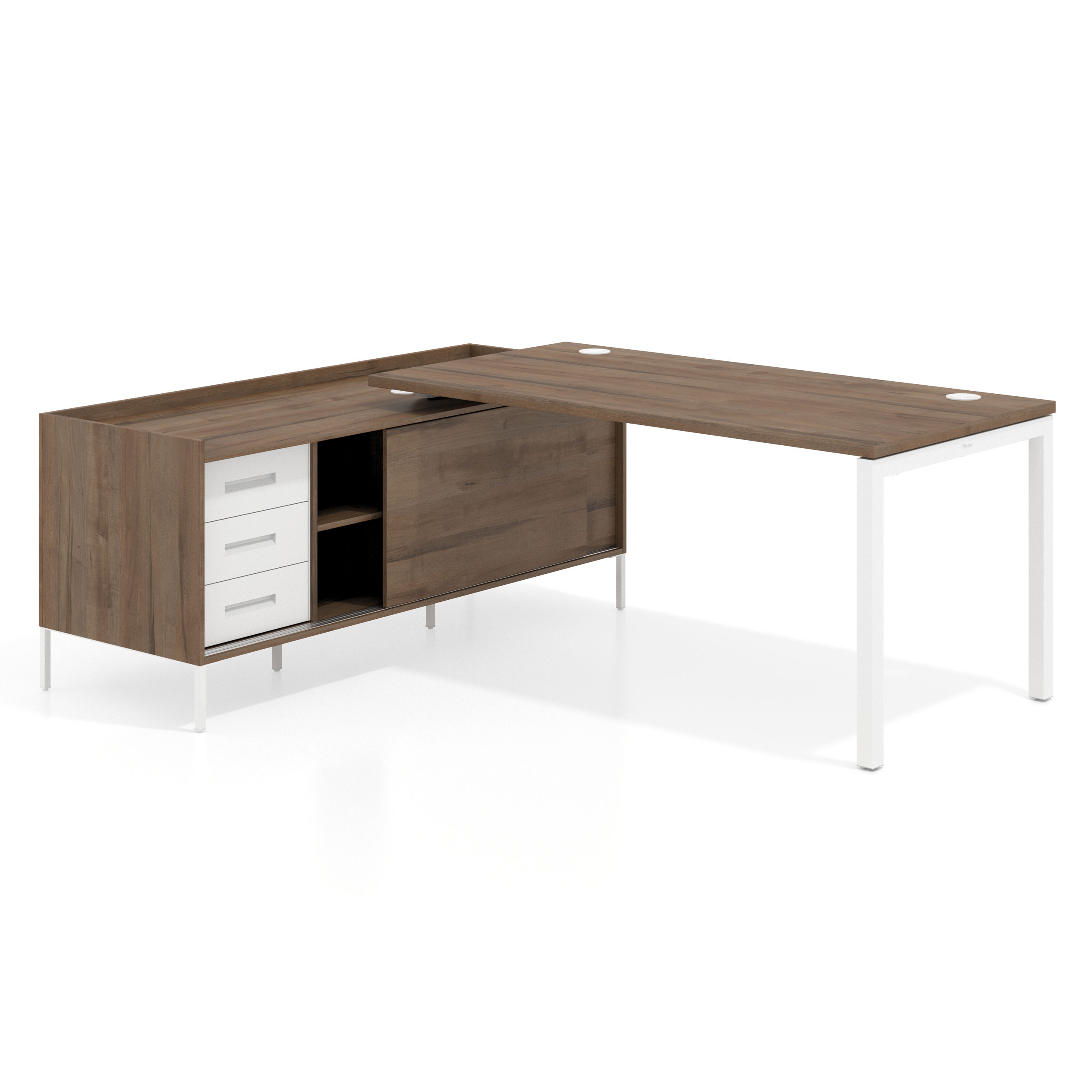 mesa en l 180x160 noce sabi kube mesa con pedestal cajonera fondo 80cm recto 1