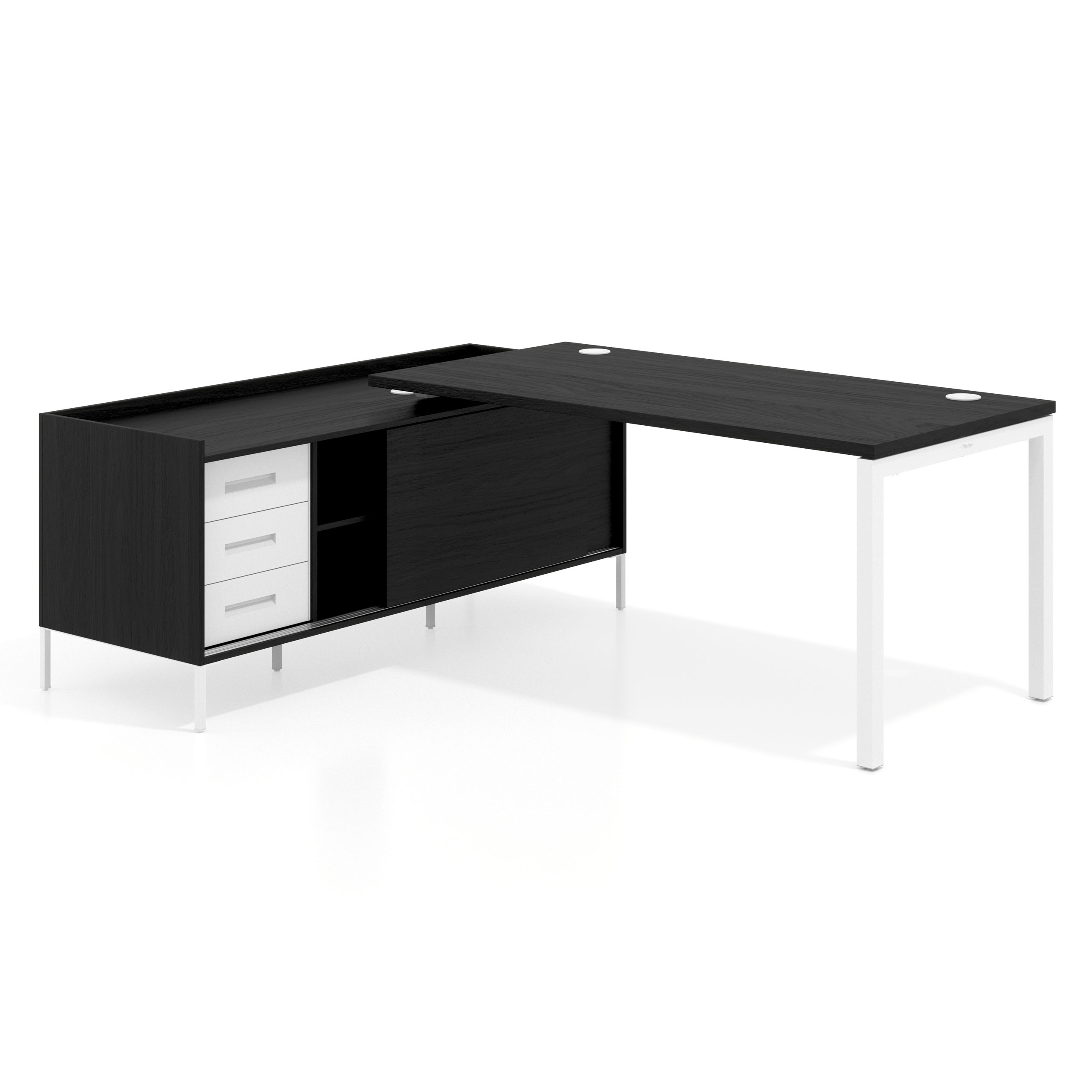 mesa en l 180x160 bocamina kube mesa con pedestal cajonera fondo 80cm recto 1