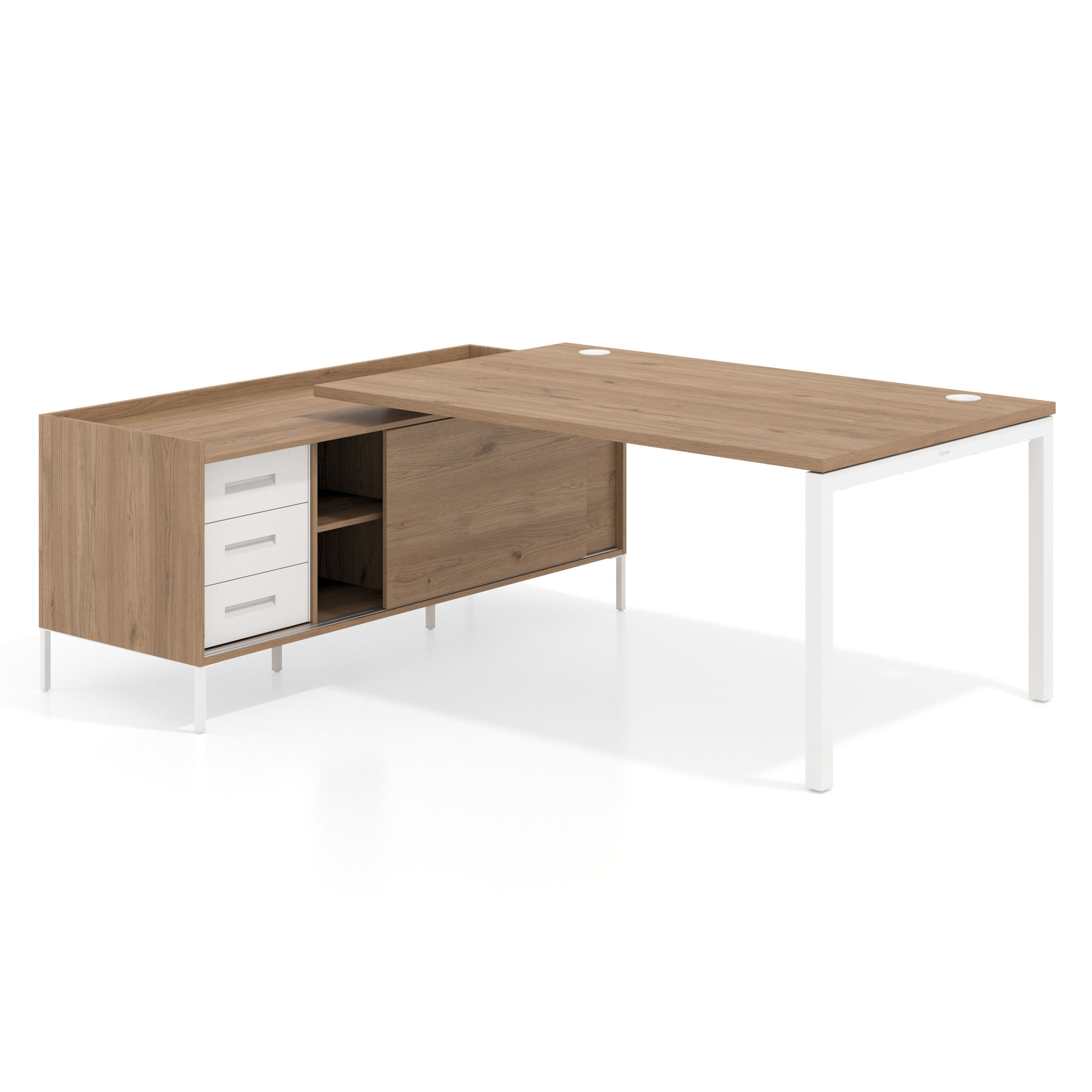 mesa en l 200x200 naturale kube mesa con pedestal cajonera fondo 100cm recto 1