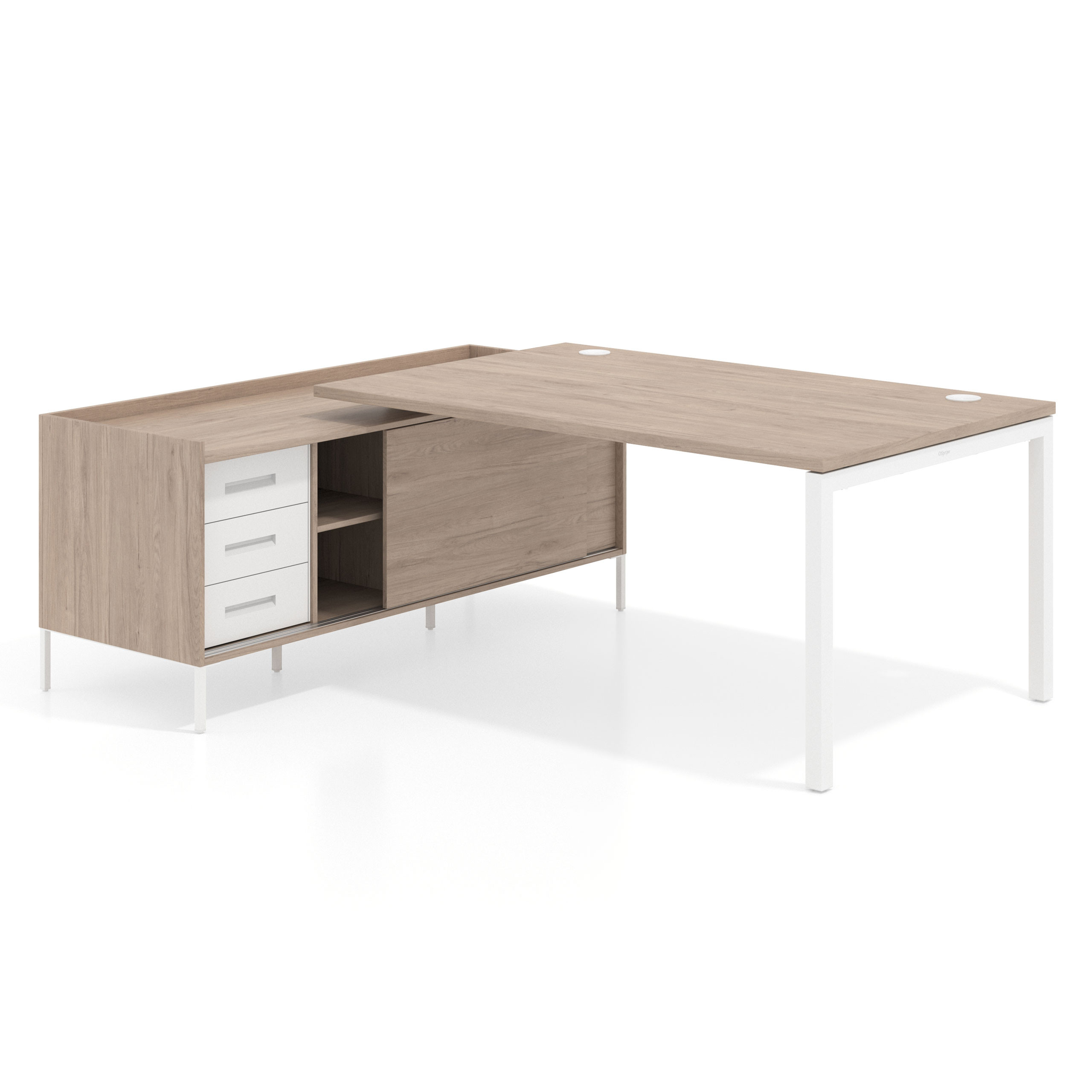 mesa en l 200x200 sahara kube mesa con pedestal cajonera fondo 100cm recto 1