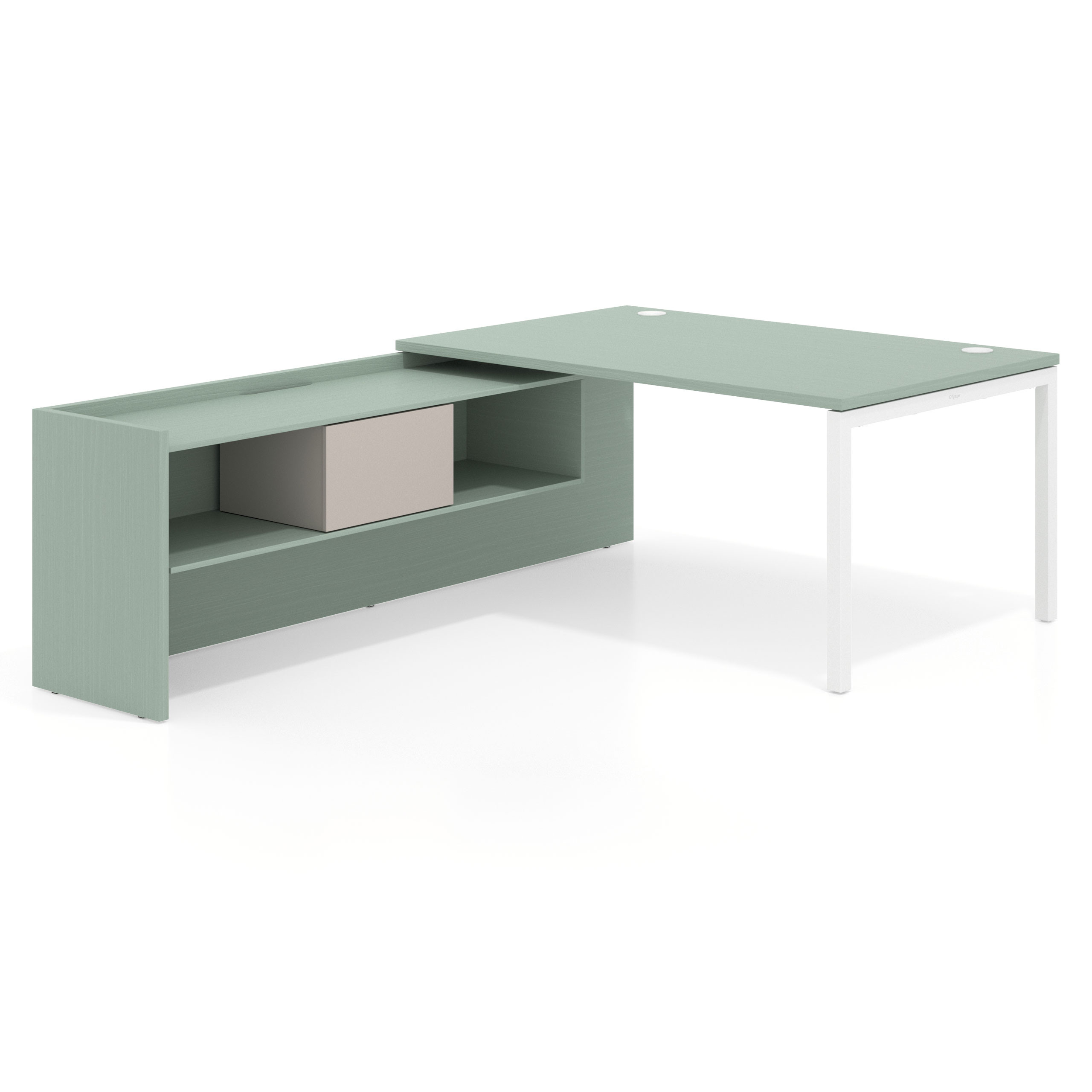 mesa en l 160x225 iris kube mesa con ala pedestal fondo 100cm recto 1