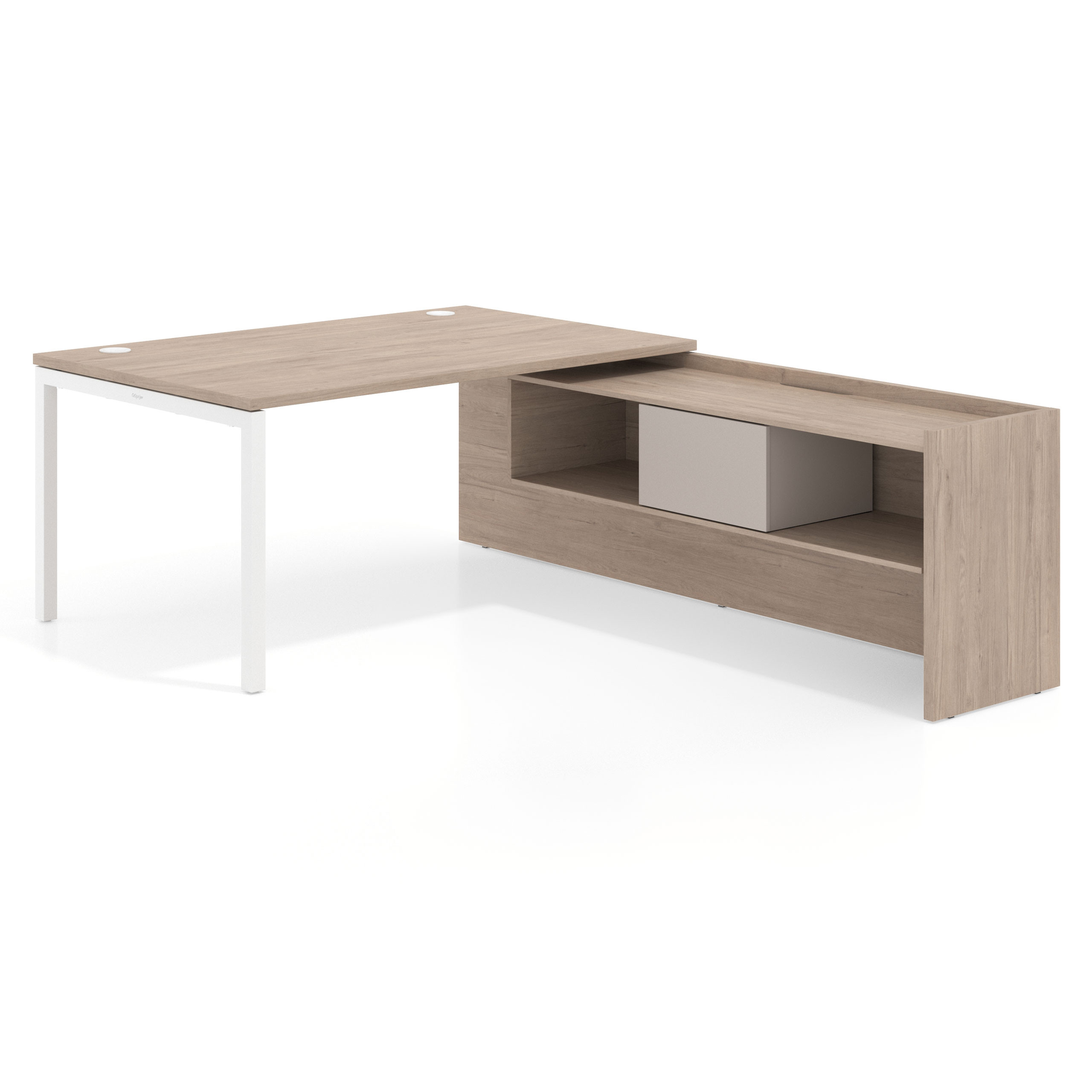 mesa en l 160x225 sahara kube mesa con ala pedestal fondo 100cm recto 1