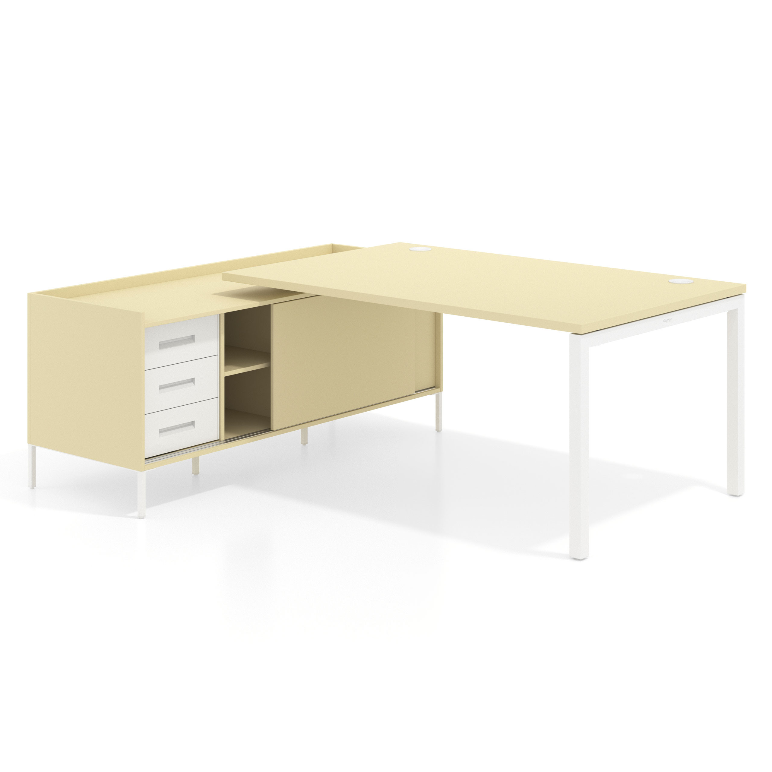 mesa en l 200x200 salvia kube mesa con pedestal cajonera fondo 100cm recto 1