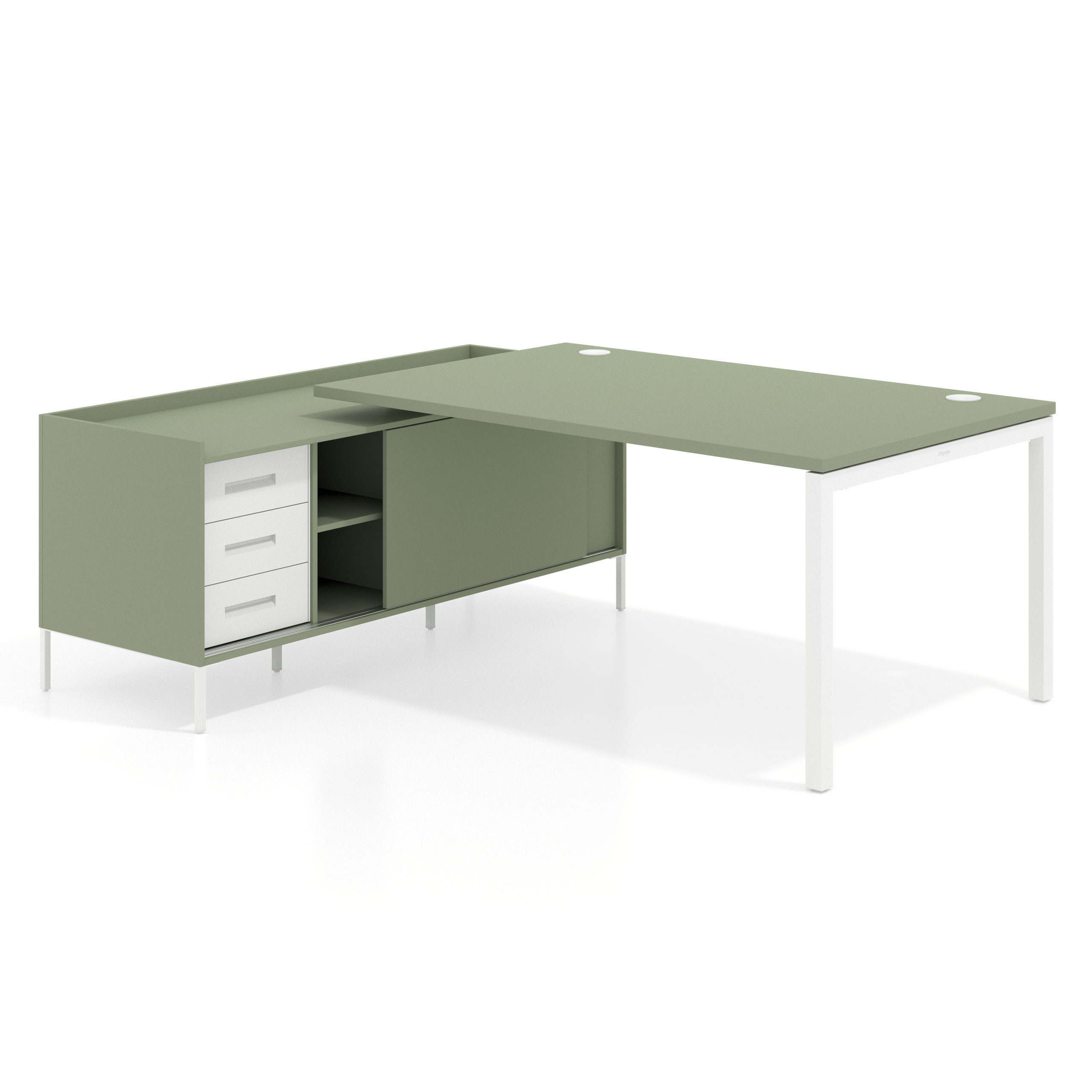 mesa en l 200x200 sauce kube mesa con pedestal cajonera fondo 100cm recto 1