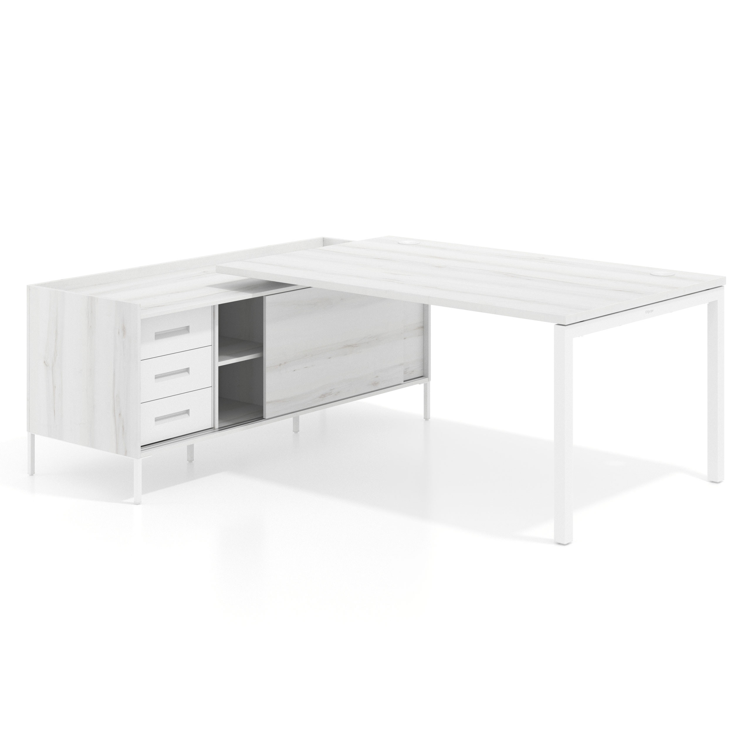 mesa en l 200x200 albo kube mesa con pedestal cajonera fondo 100cm recto 1