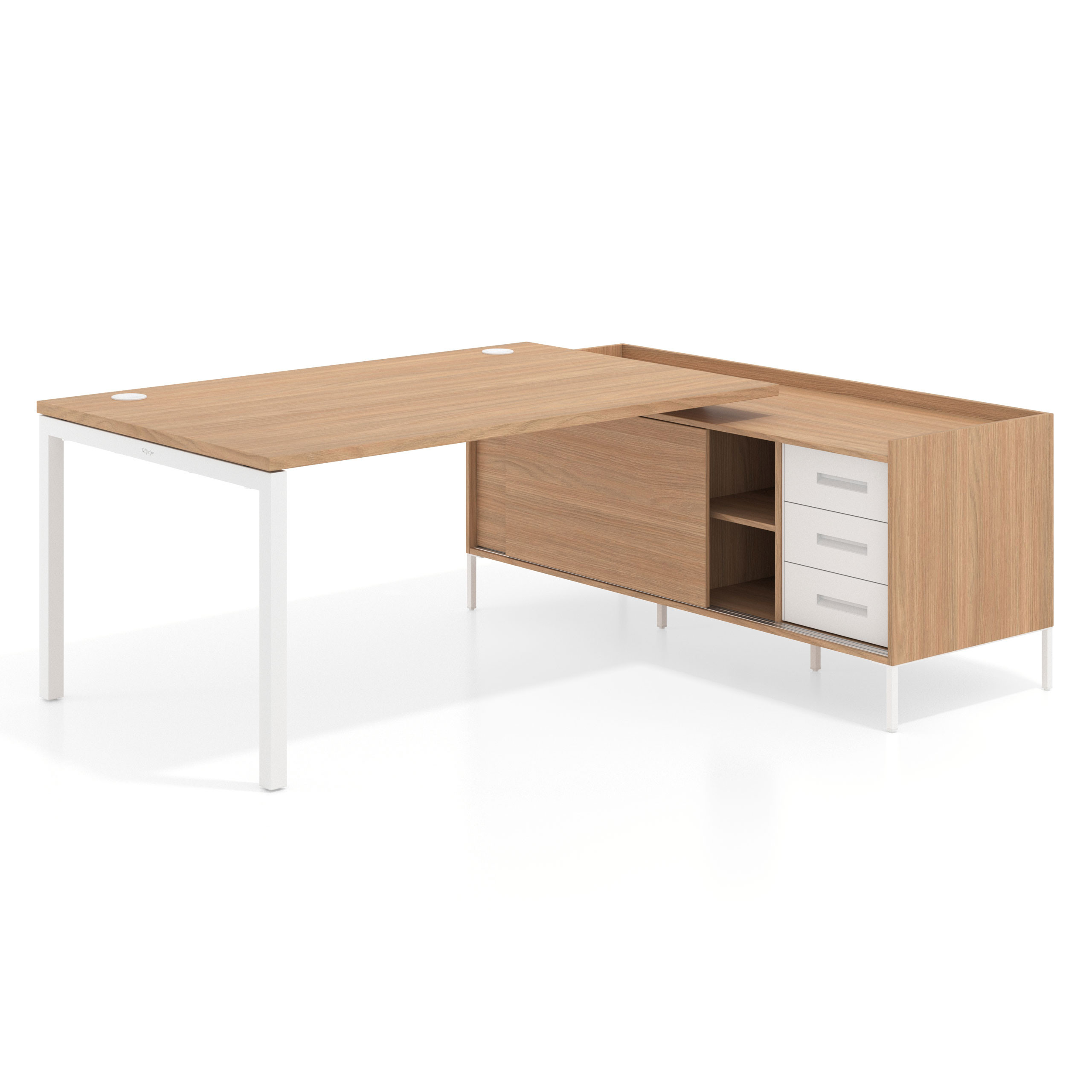 mesa en l 220x200 siroco kube mesa con pedestal cajonera fondo 100cm recto 1