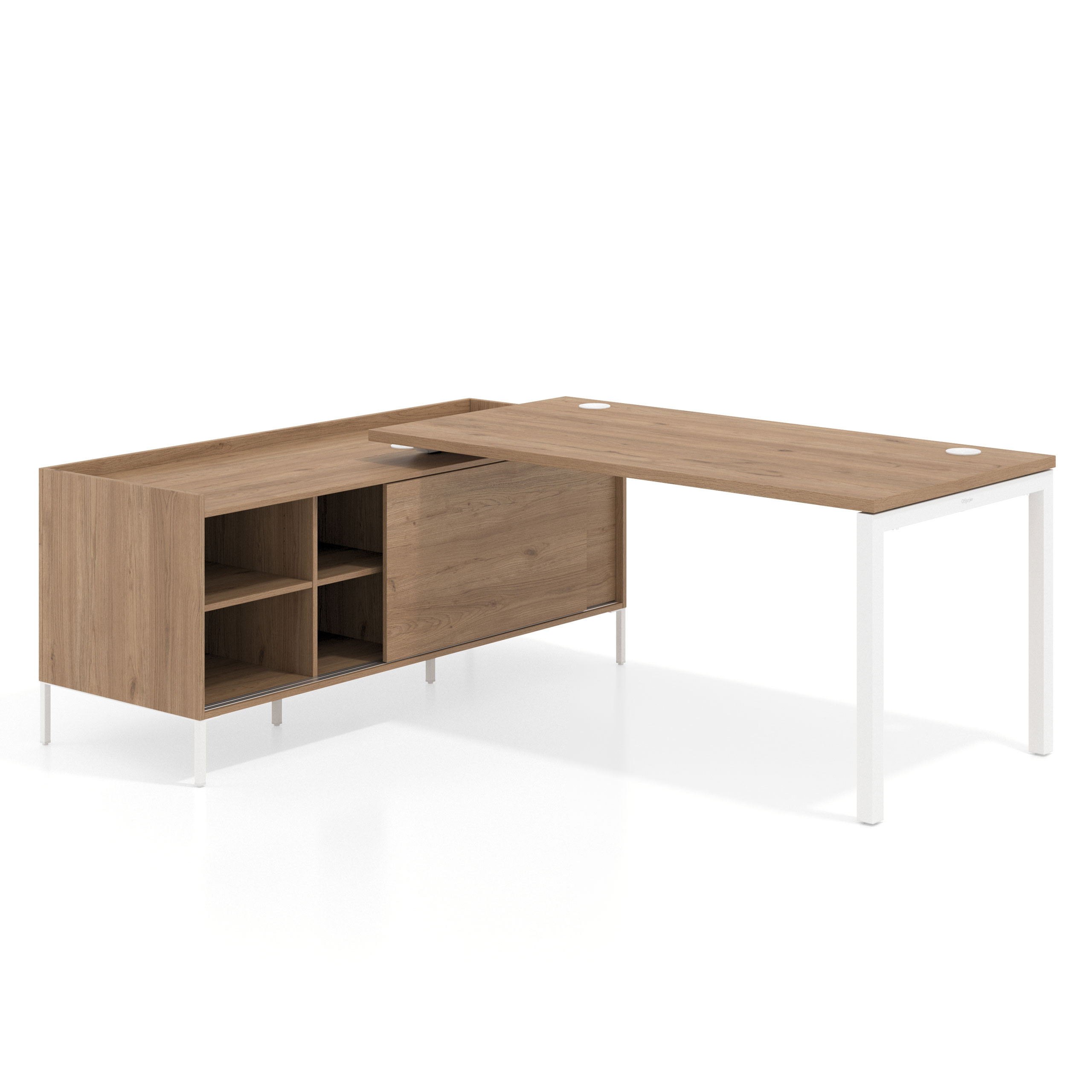 mesa en l 180x160 naturale kube mesa con pedestal estantes fondo 80cm recto 1