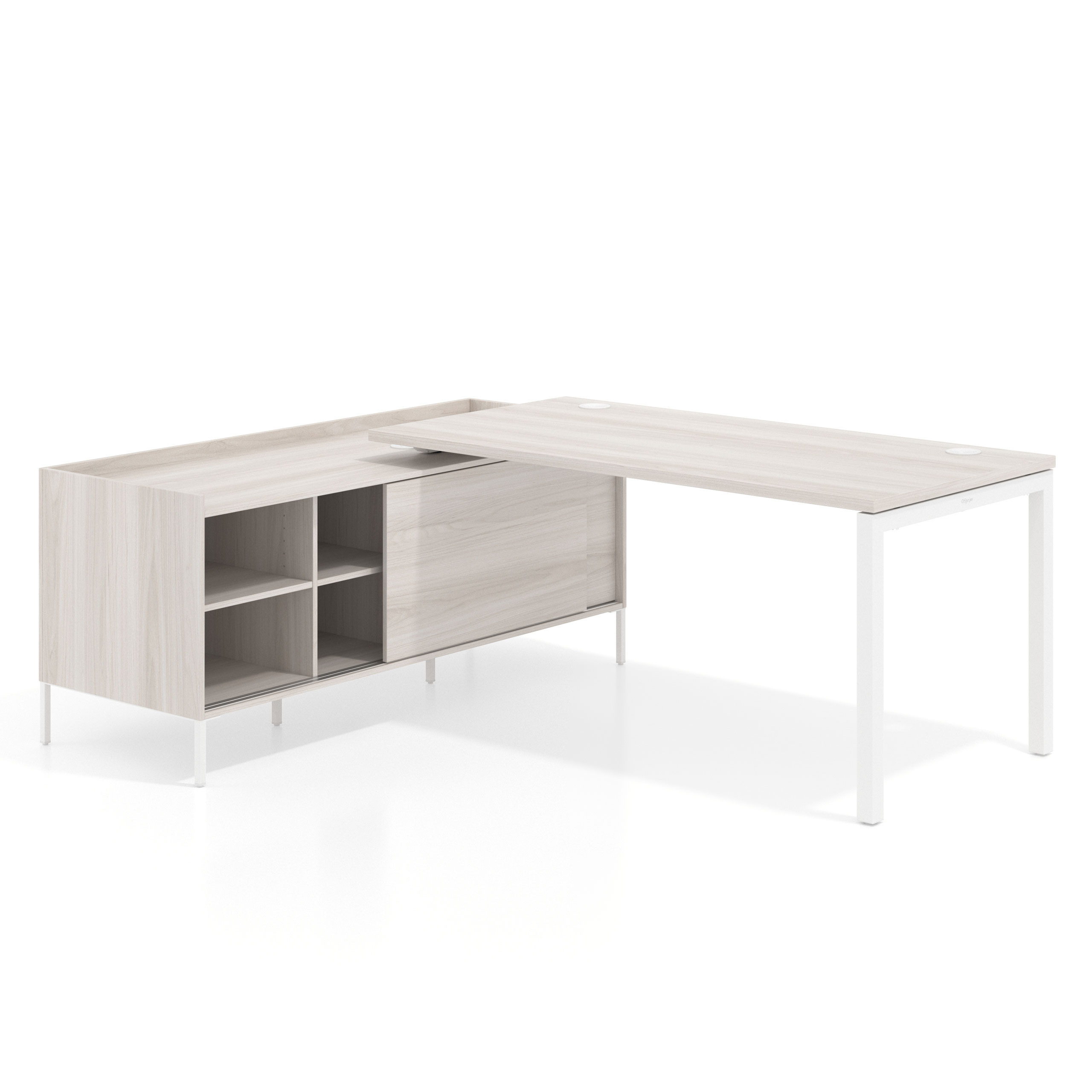 mesa en l 180x160 california kube mesa con pedestal estantes fondo 80cm recto 1