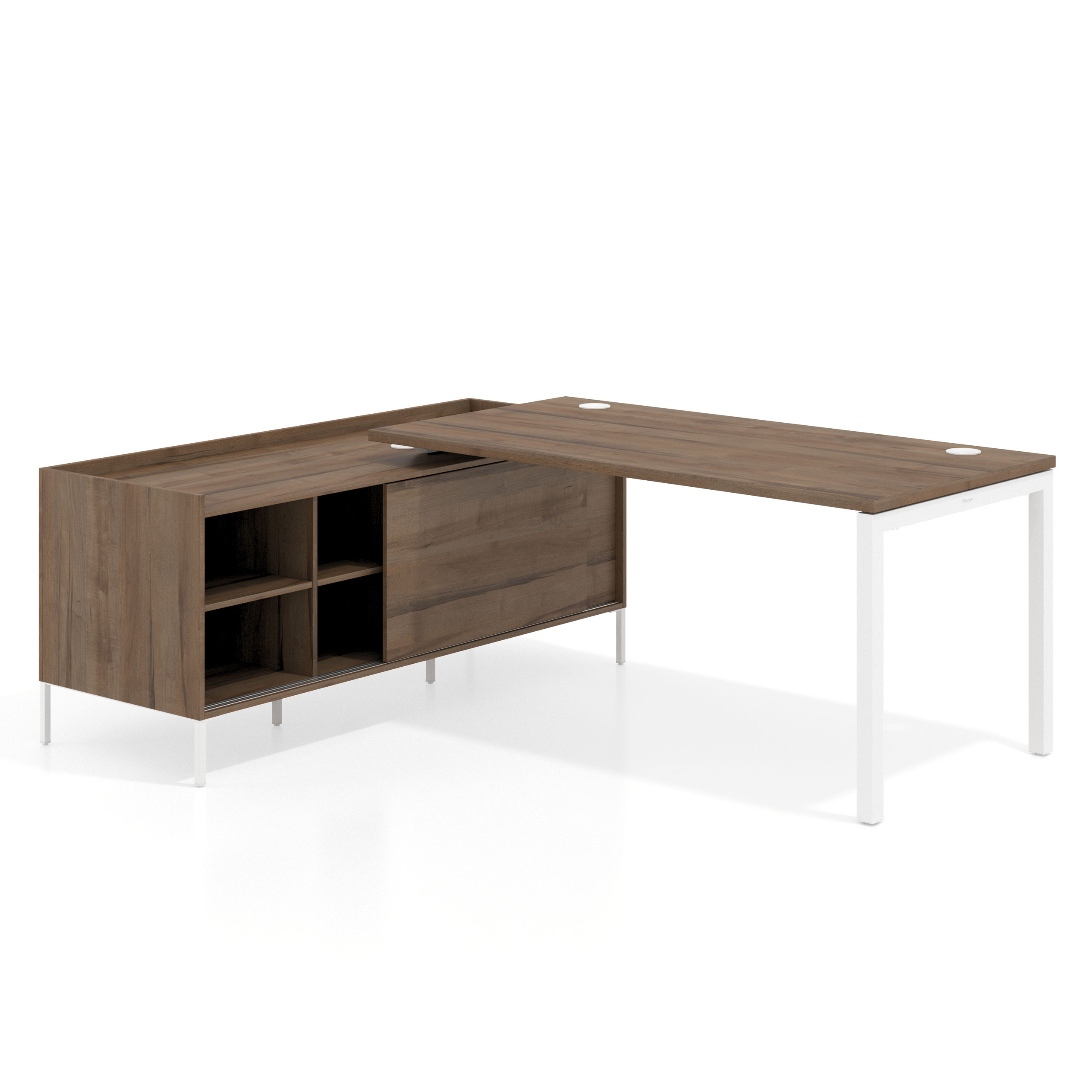 mesa en l 180x160 noce sabi kube mesa con pedestal estantes fondo 80cm recto 1